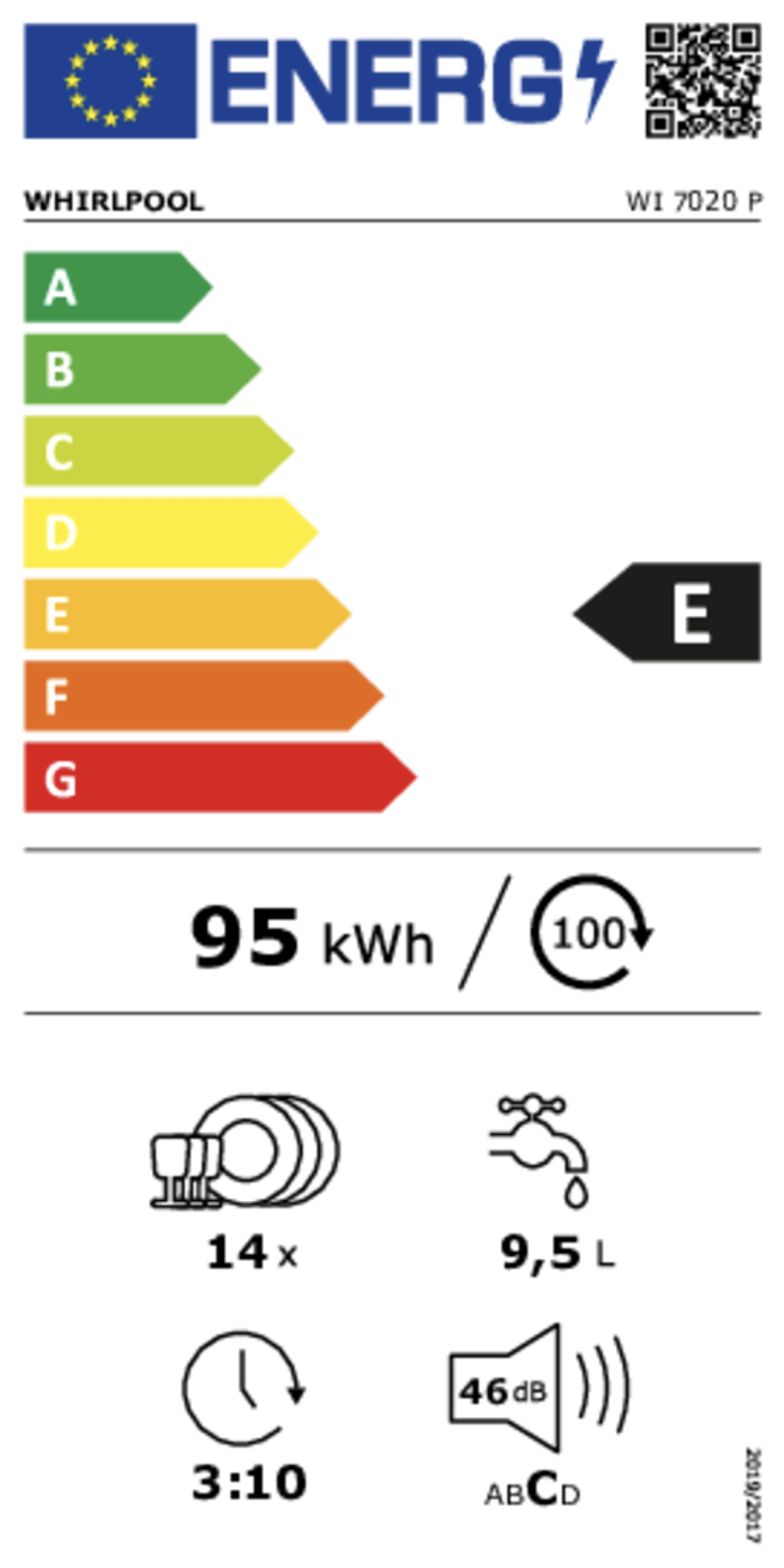 Whirlpool Einbau-Geschirrspüler WI 7020 P image