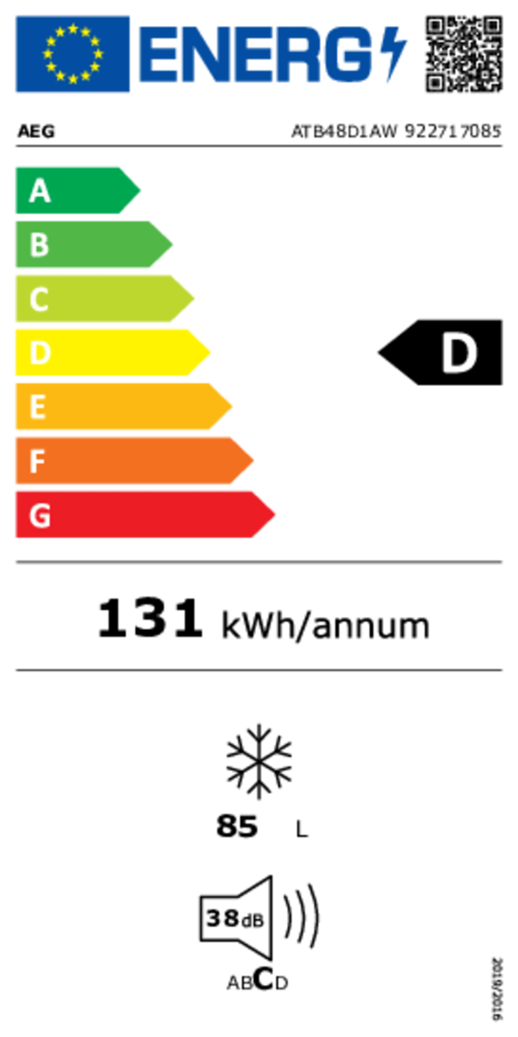 AEG Congélateur ATB48D1AW LowFrost image