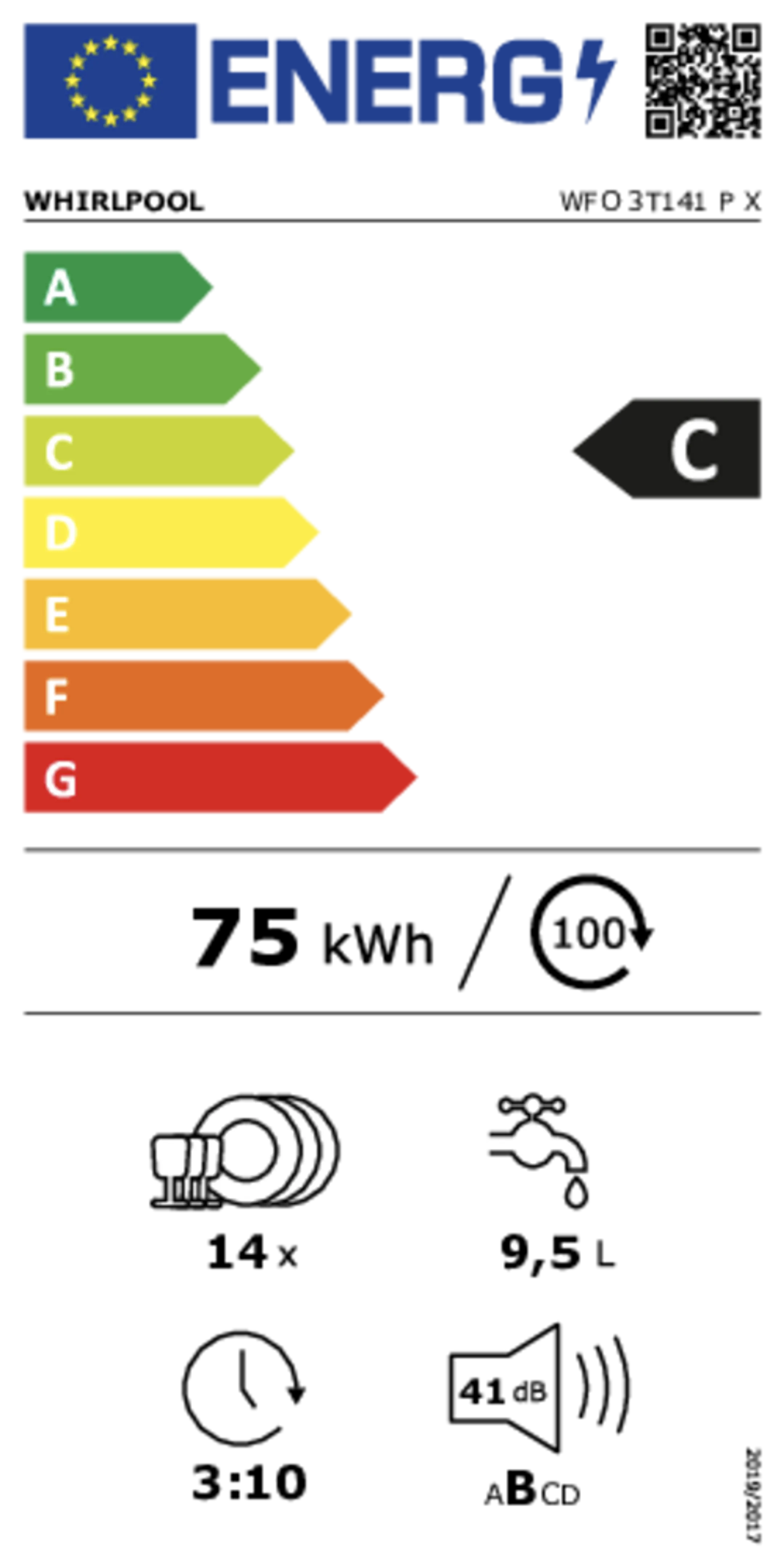 Whirlpool WFO 3T141 P X Dishwasher image
