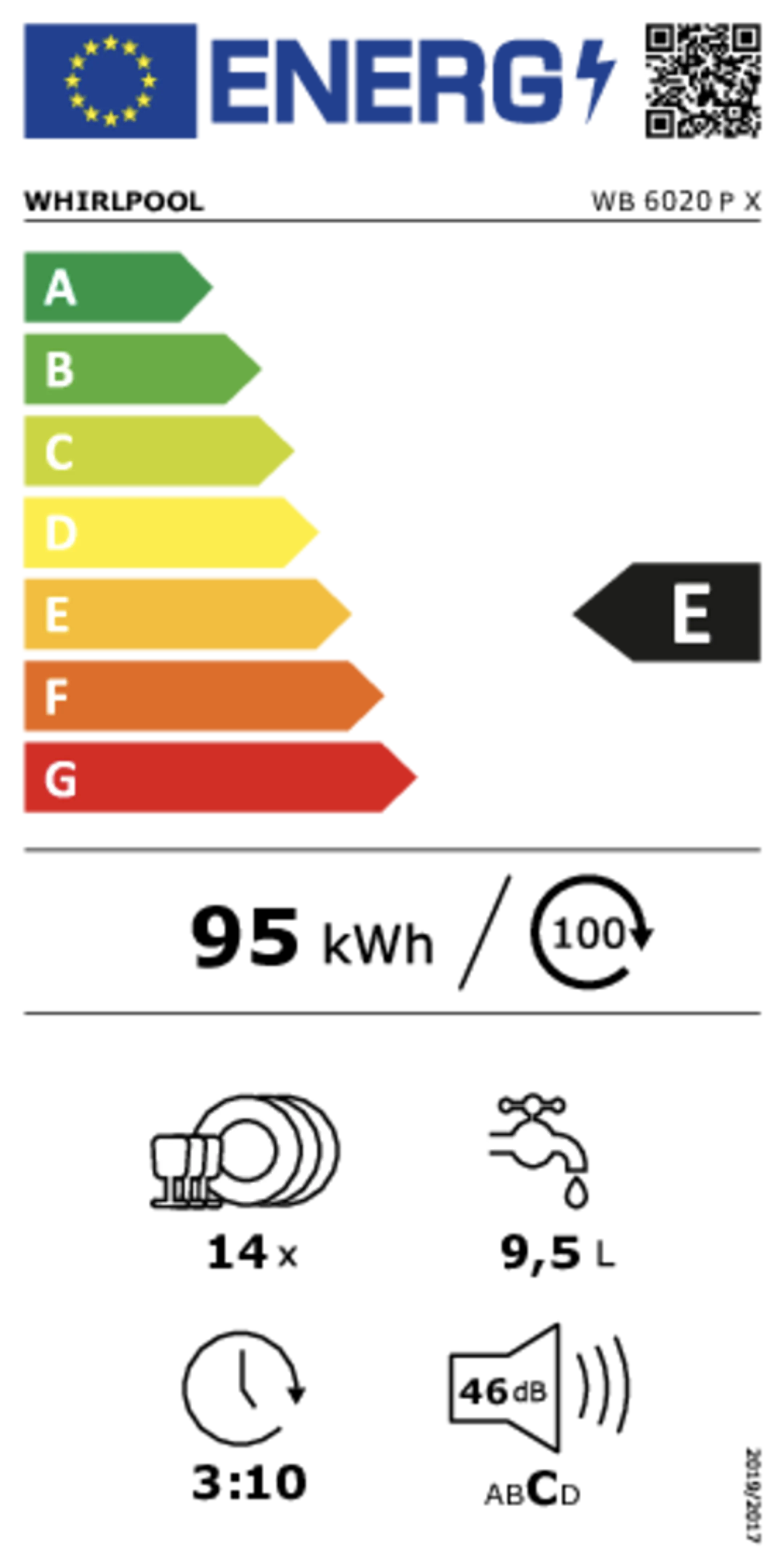 Whirlpool Lave-vaisselle semi-encastrable WB 6020 P X PowerClean Pro image