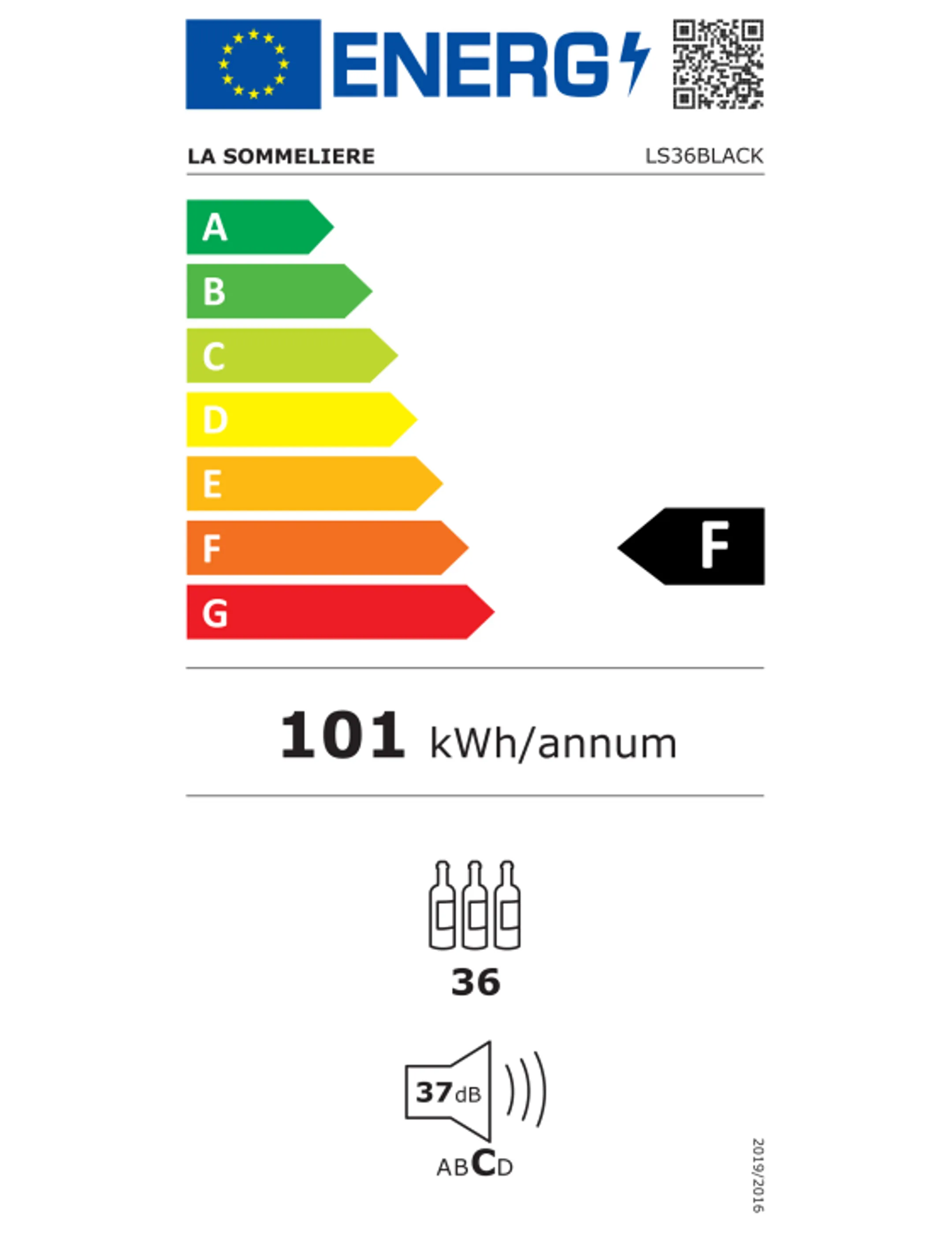 La Sommelière Wine cellar LS36BLACK image