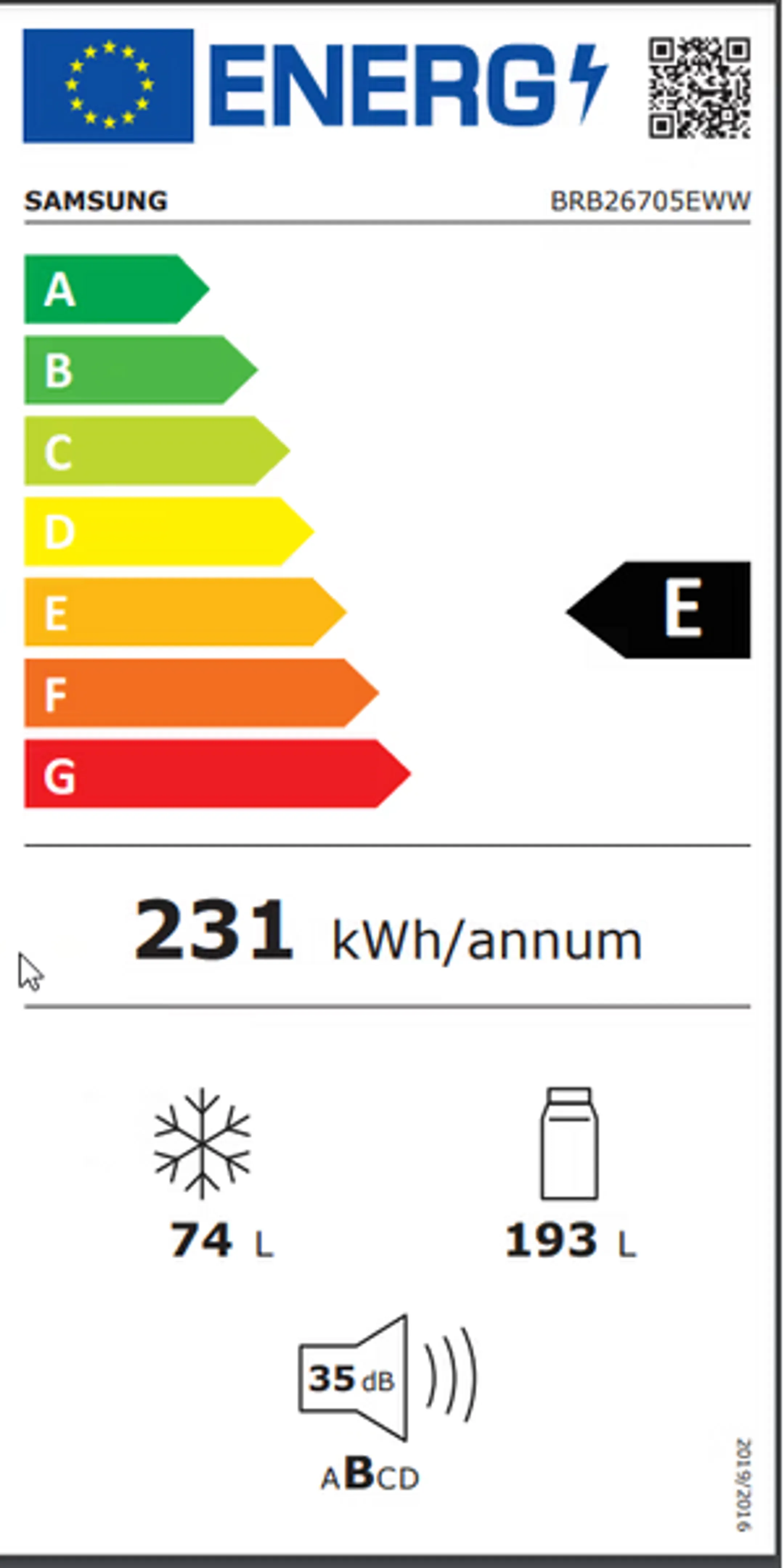 Combi frigo congélateur BRB26705EWW/EF