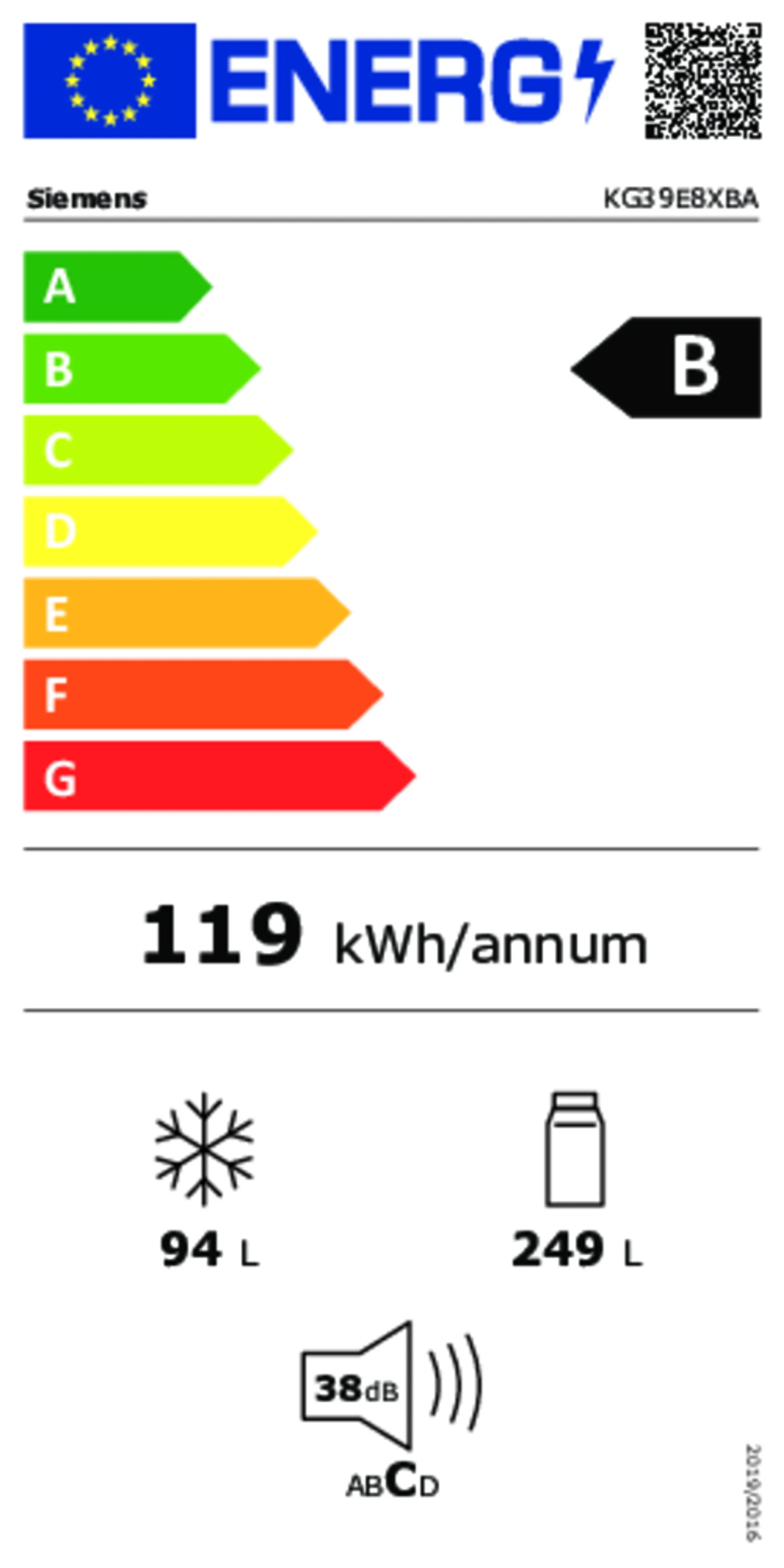 Siemens Kühlschrank iQ500 KG39E8XBA image