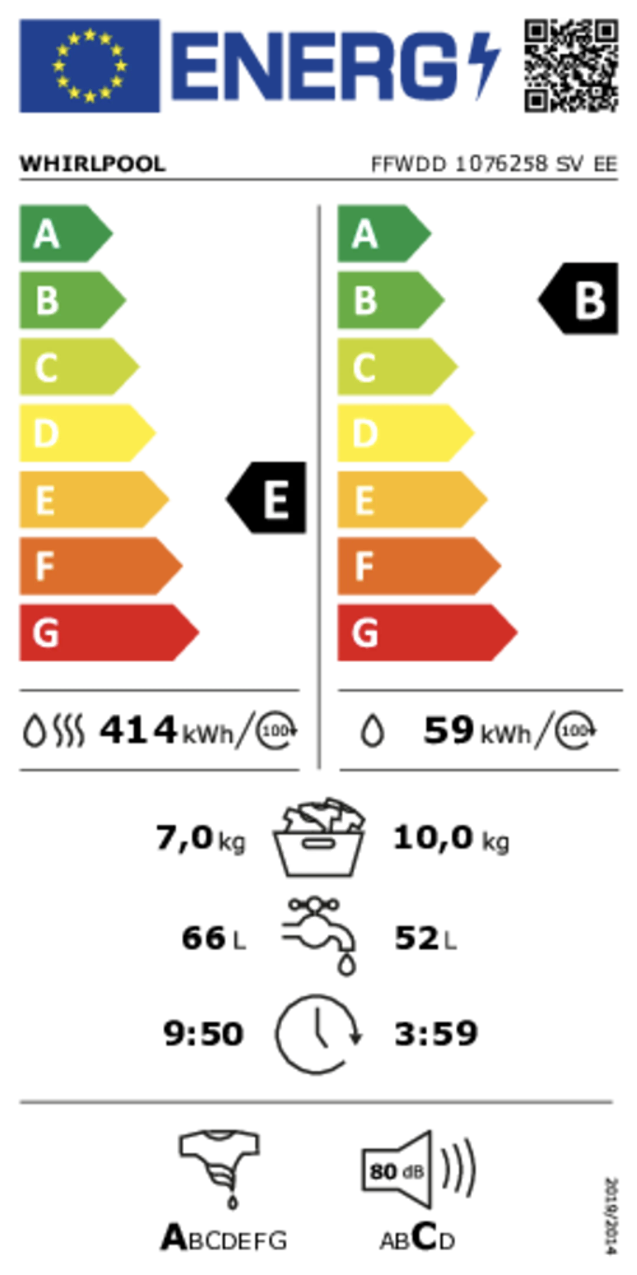 Whirlpool FFWDD 1076258 SV EE Washer-dryer image