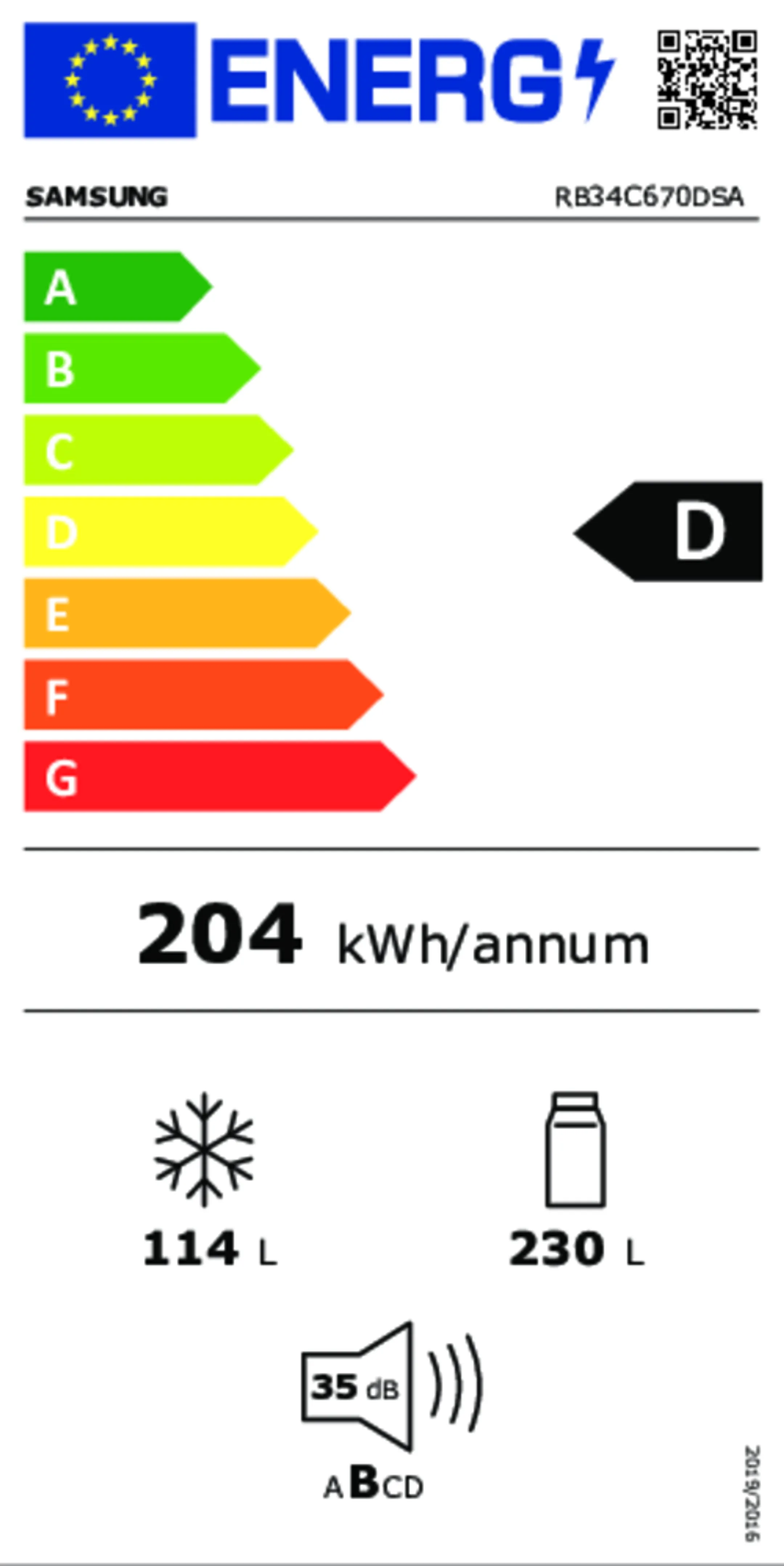 Samsung Combi frigo congélateur RB34C670DSA image