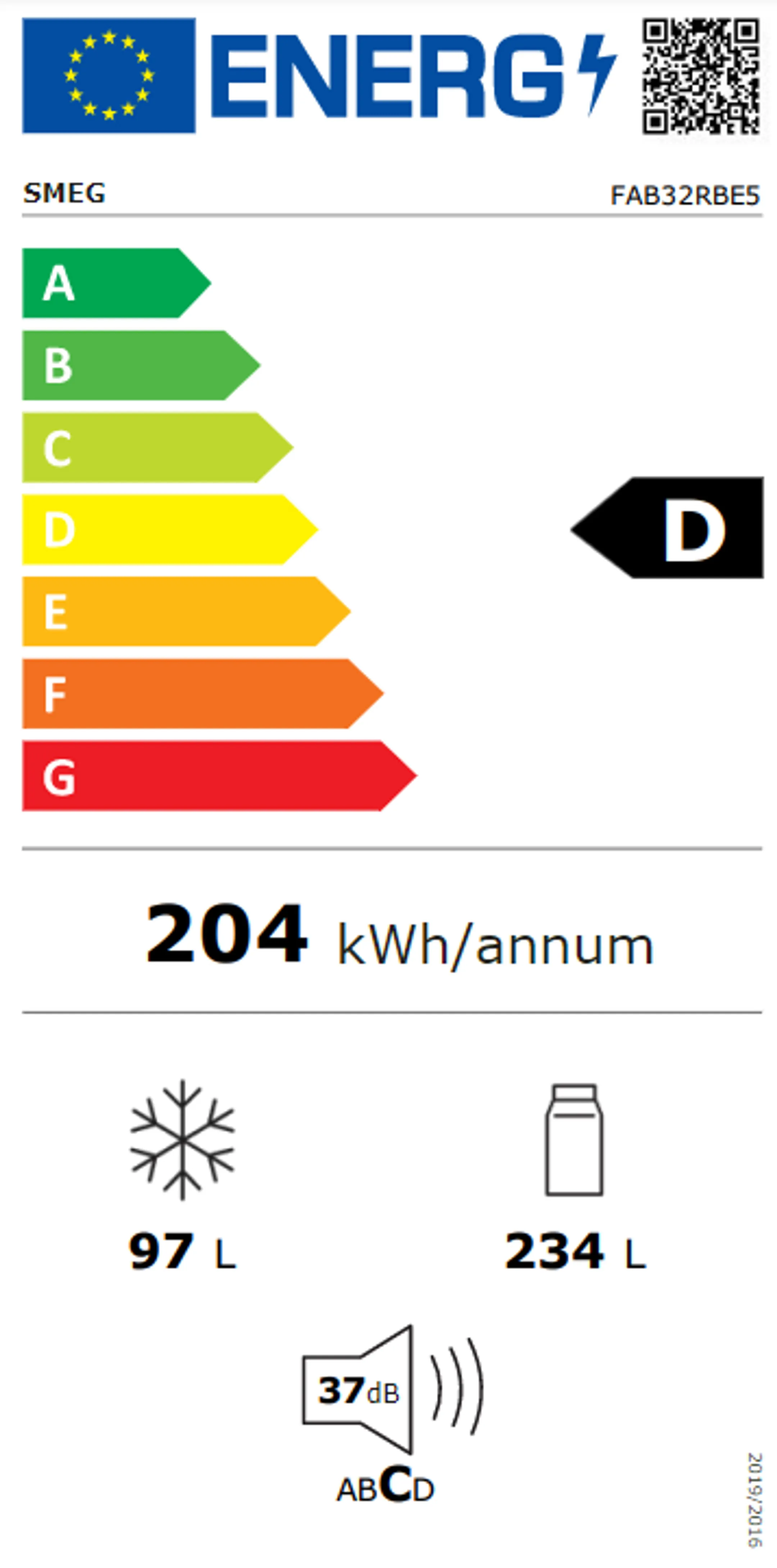 Smeg Kombi-Kühlschrank - FAB32RBE5 image