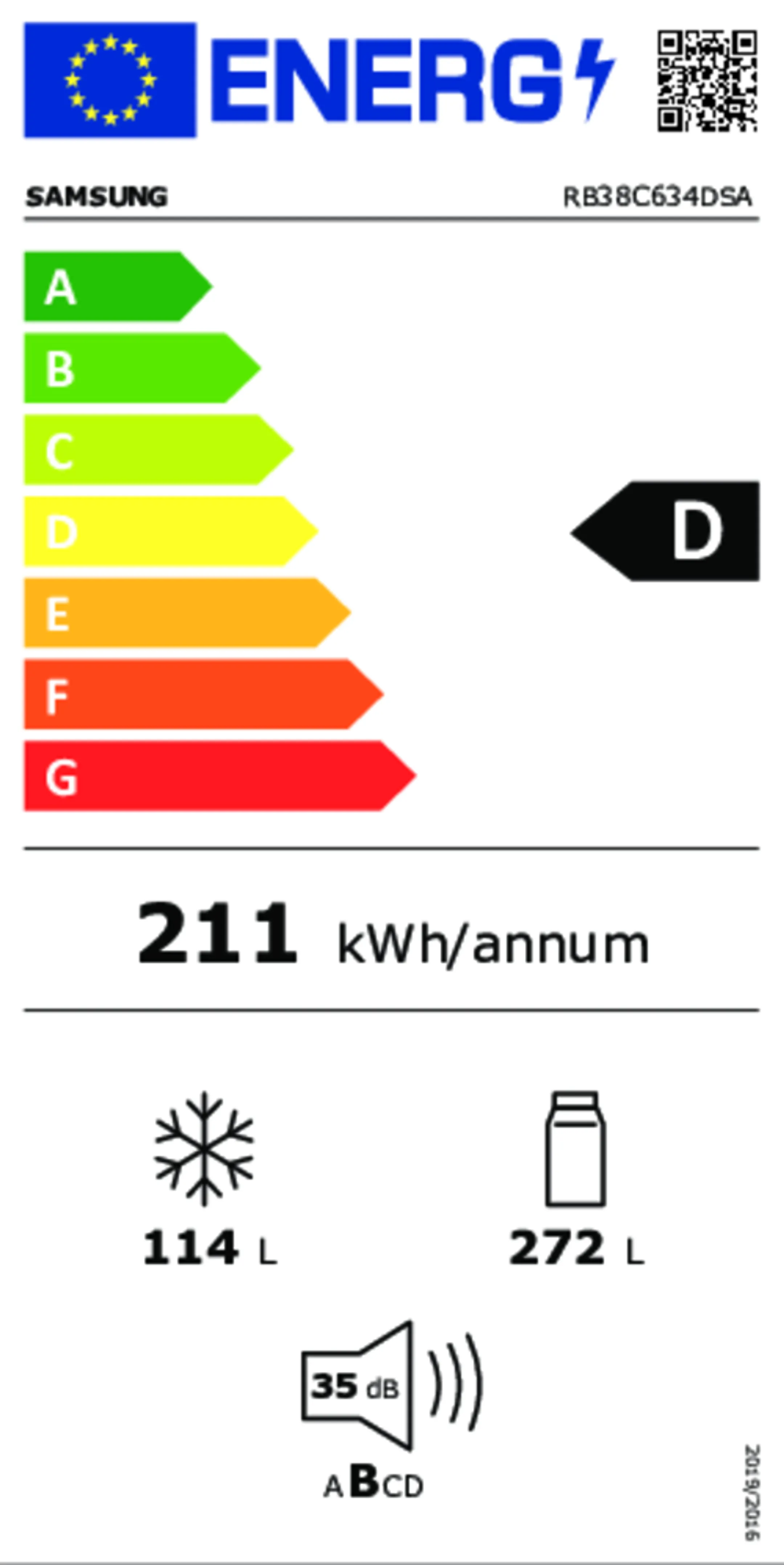 Samsung Combi Fridge Freezer SpaceMax RB38C634DSA/EF image