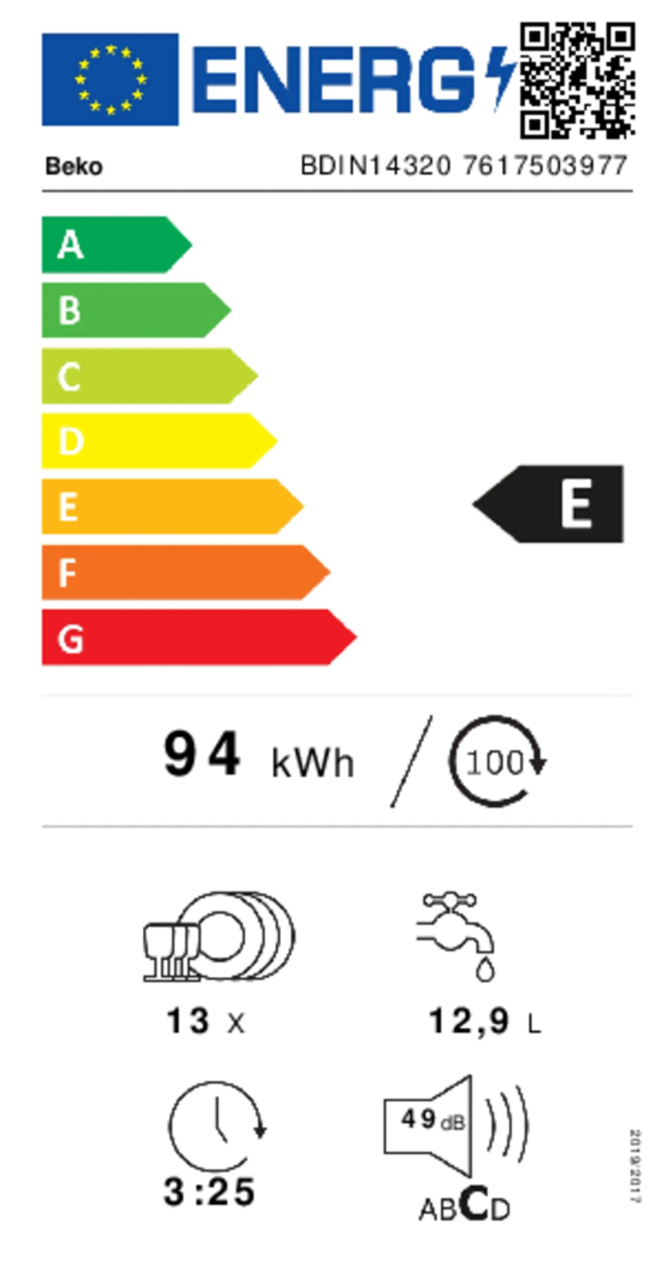 Beko Built-in Dishwasher  BDIN14320 image