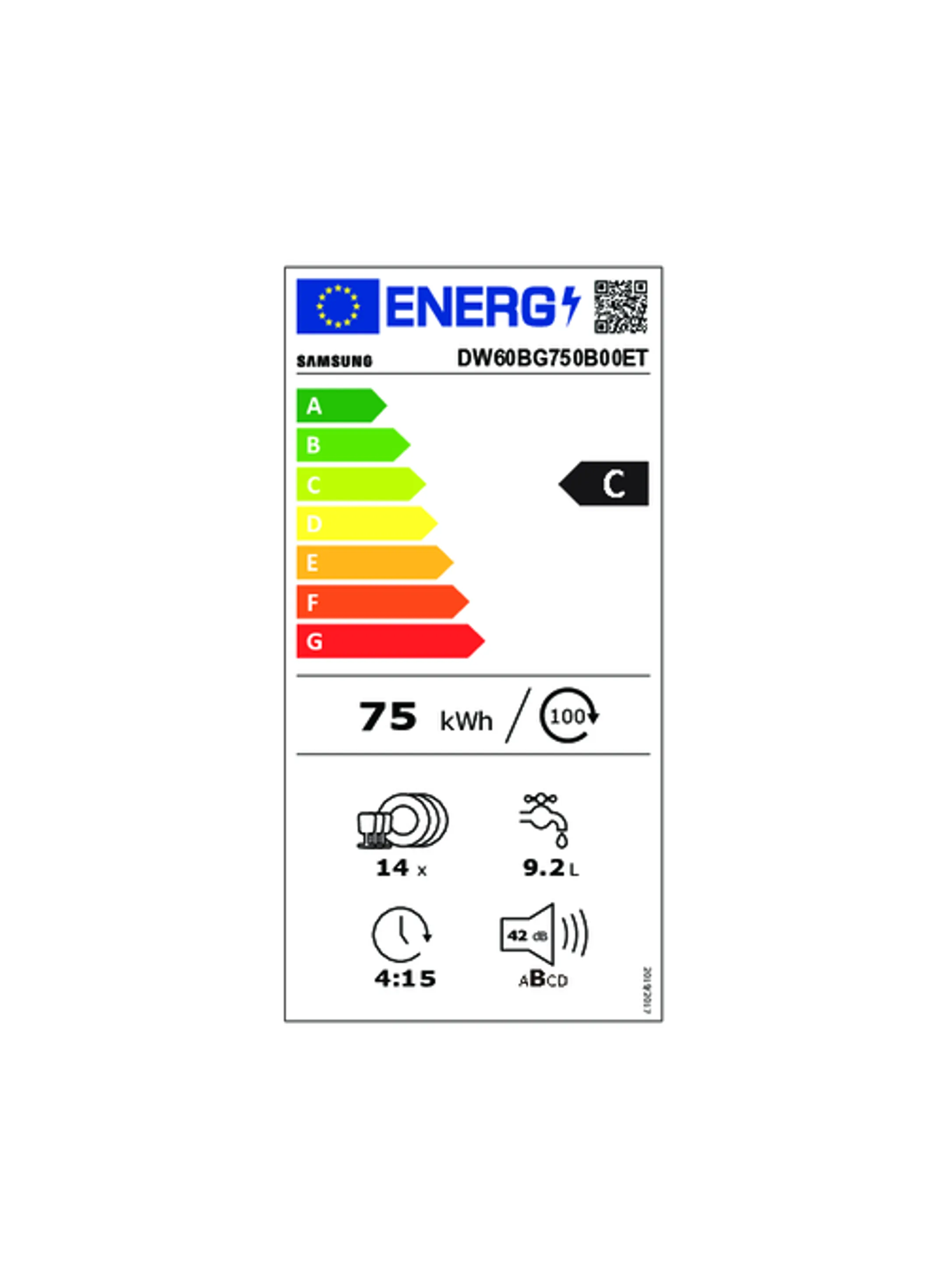 Samsung Einbau-Geschirrspüler WaterJet Clean DW60BG750B00ET image