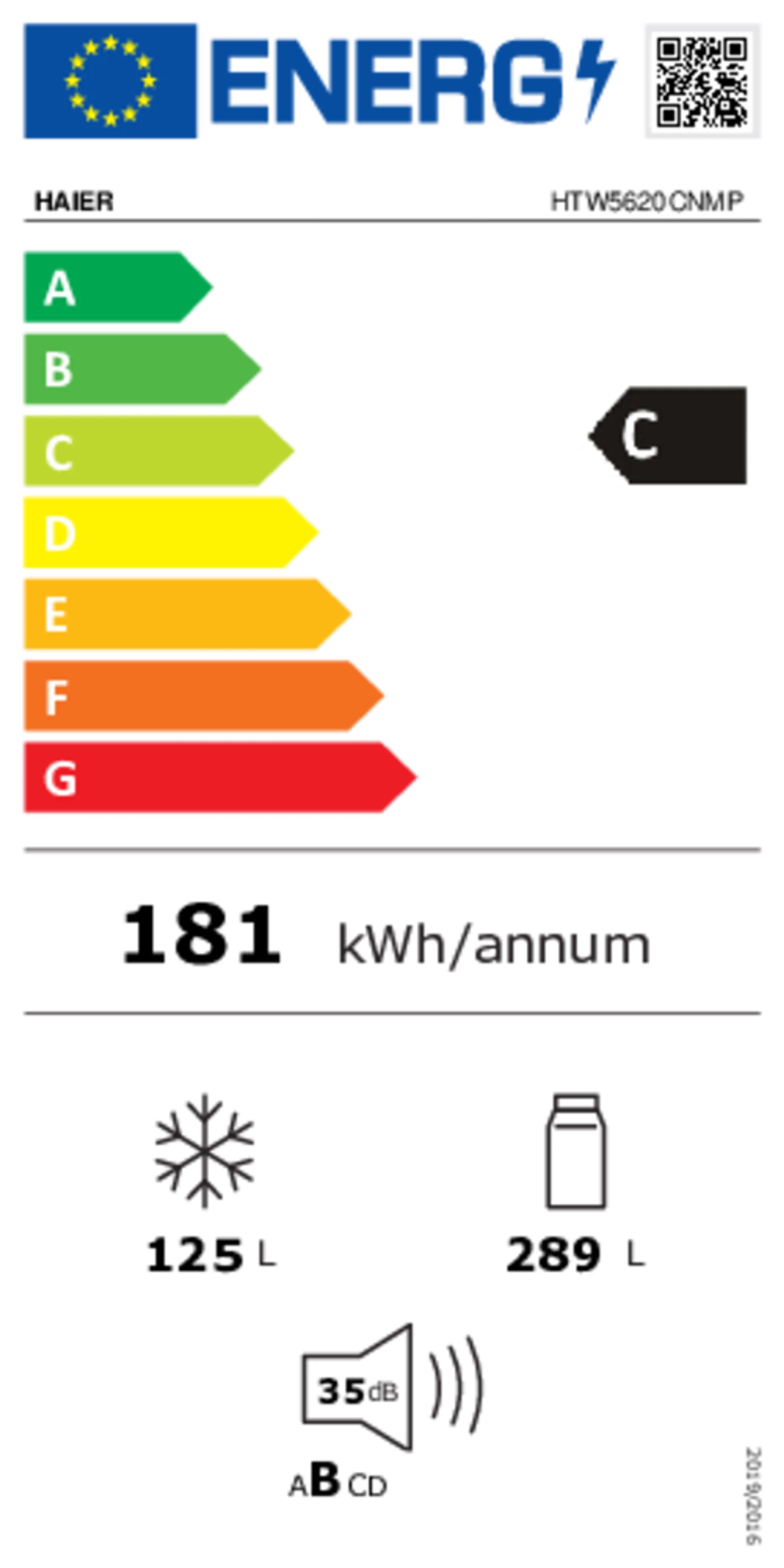 Haier Combi frigo congélateur 3D Serie 5 HTW5620CNMP image