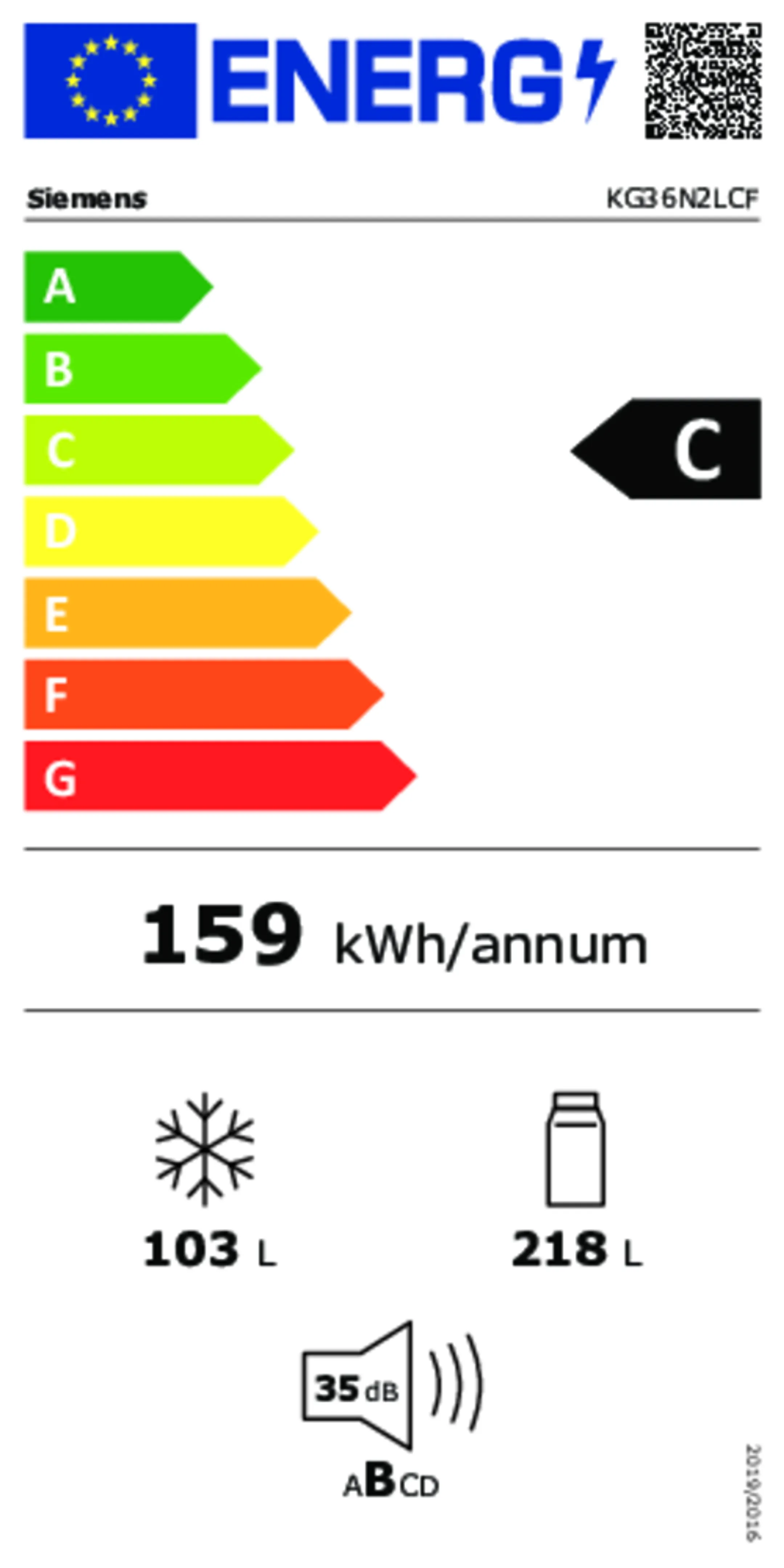 Siemens Combi fridge-freezer iQ300 KG36N2LCF image