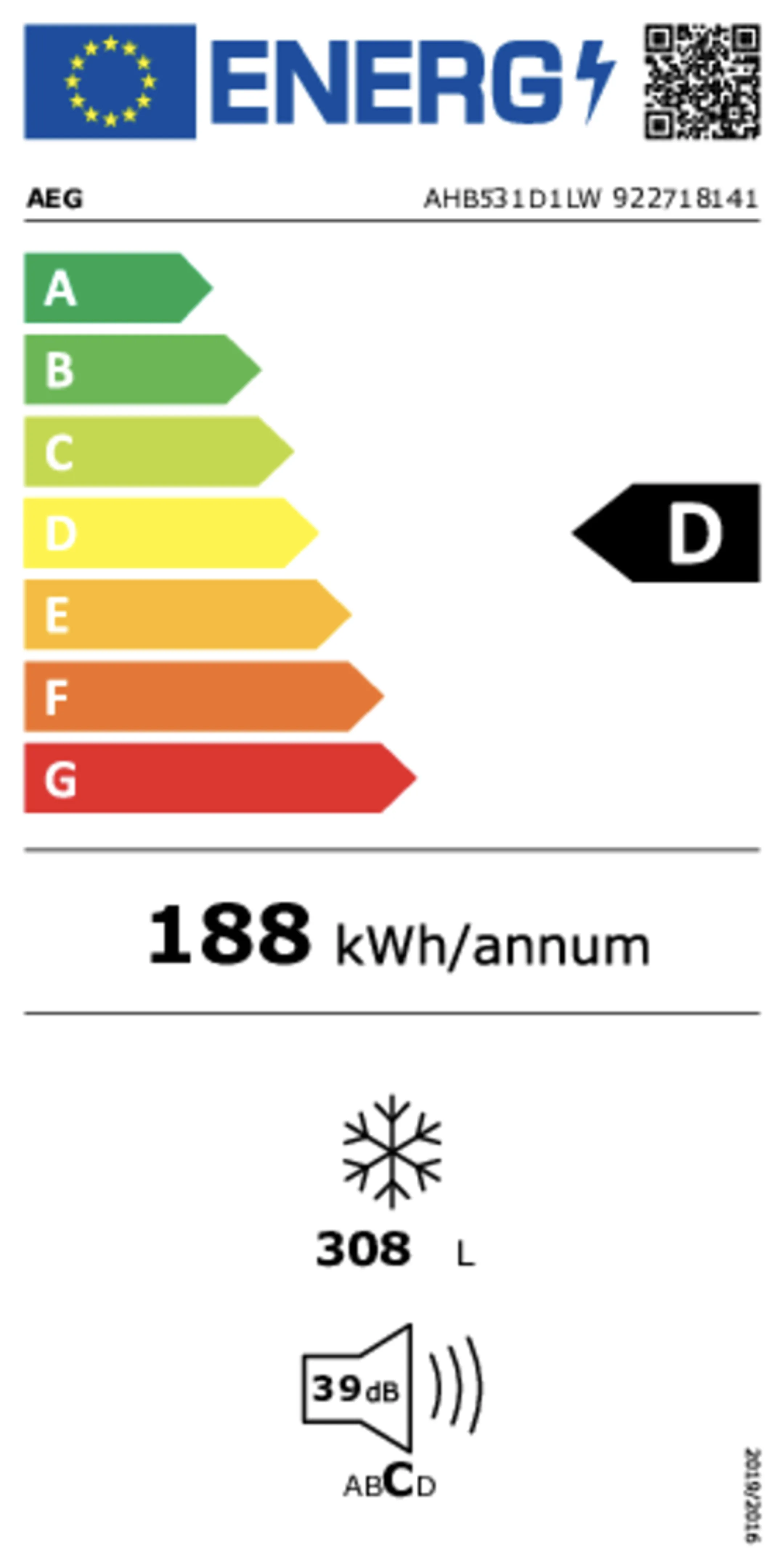 AEG Congélateur coffre LowFrost AHB531D1LW image