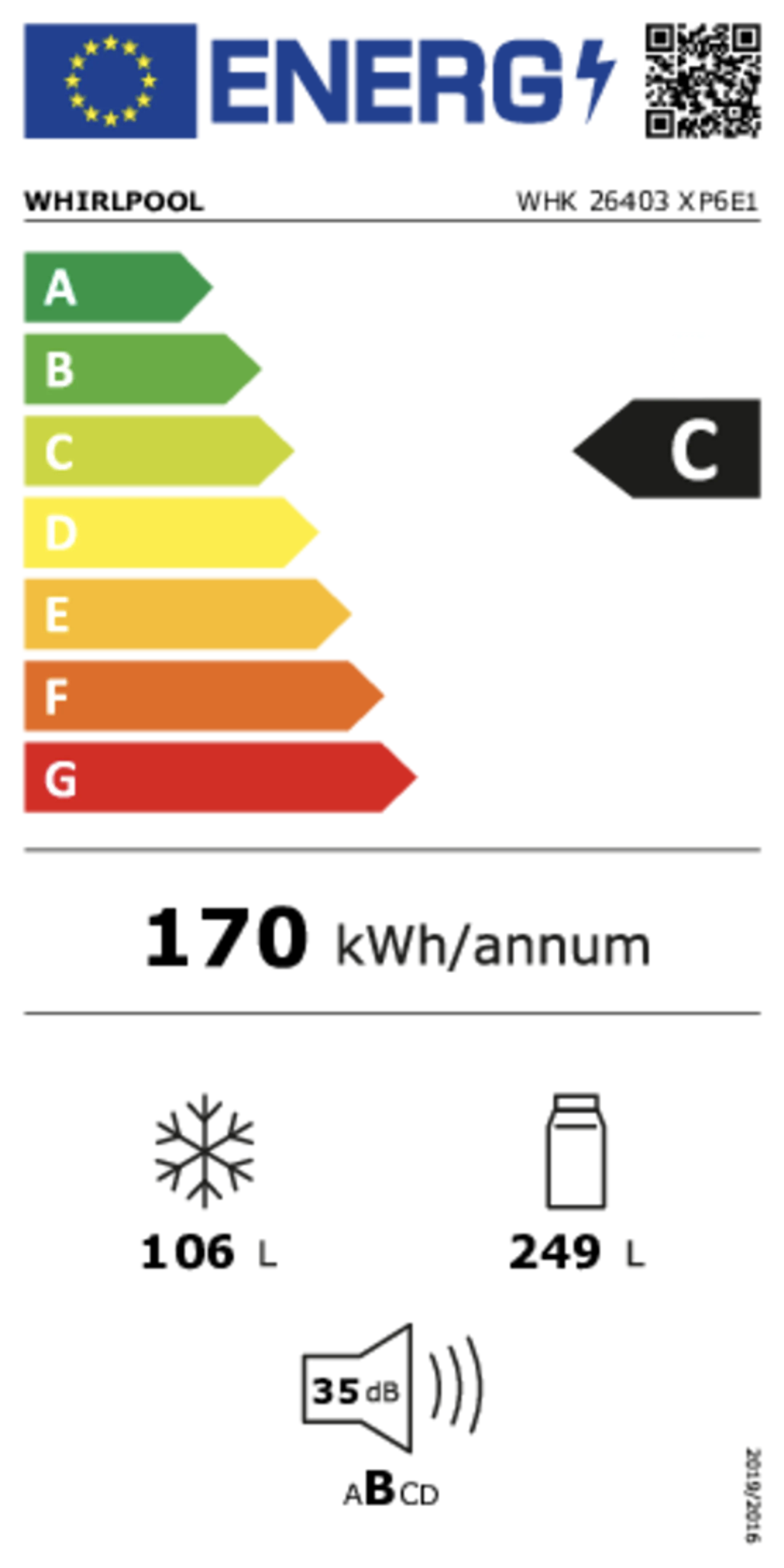 Whirlpool Fridge-freezer combi Total NoFrost WHK 26403 XP6E1 image