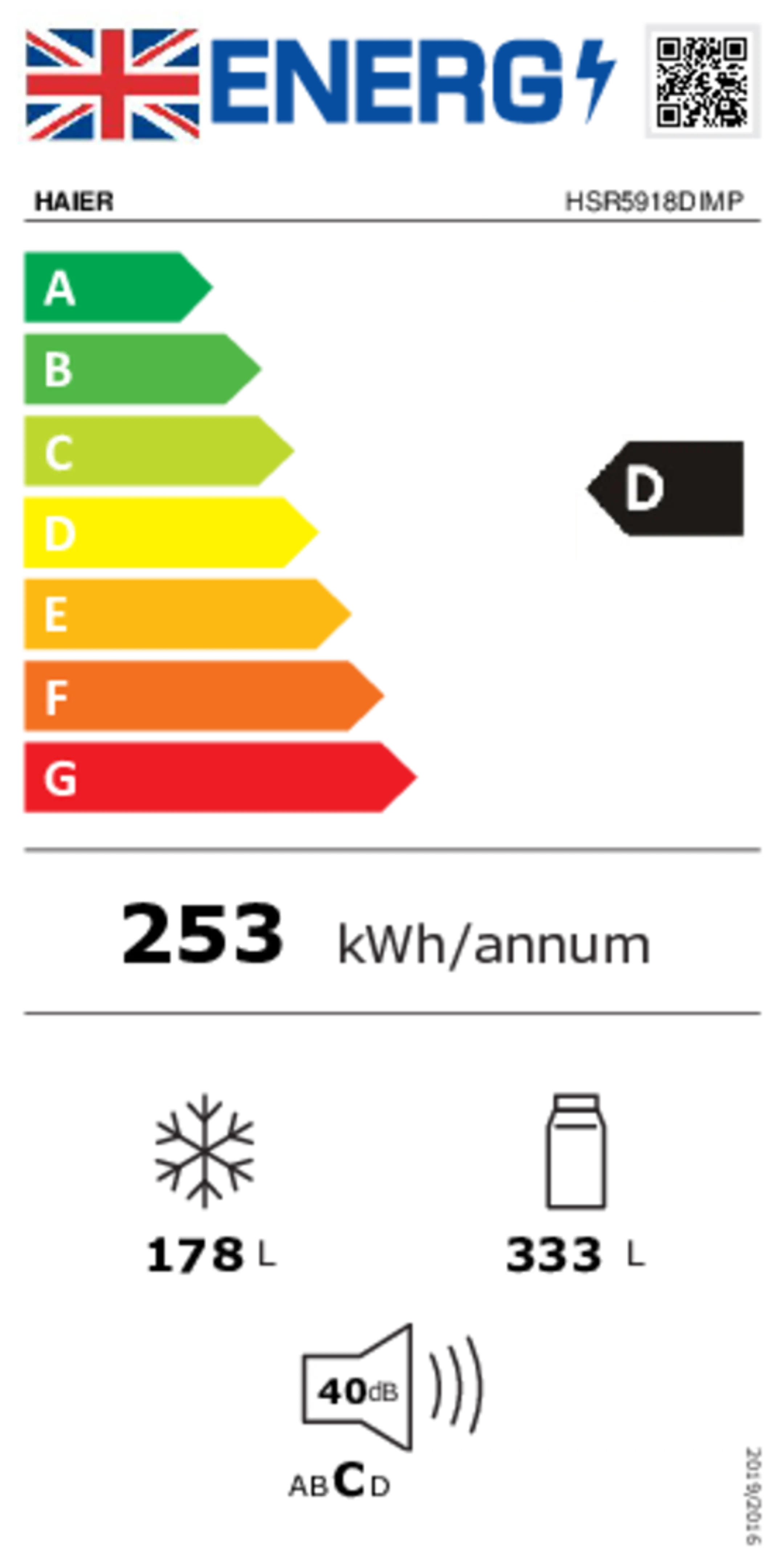 Haier Frigo américain SBS 90 Series 5 HSR5918DIMP image