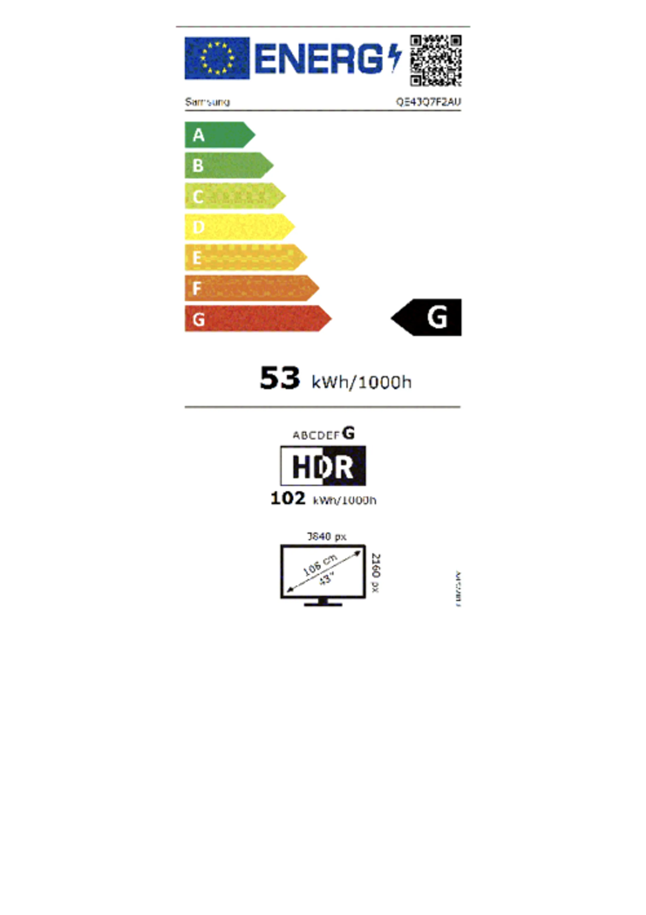 Samsung TV QLED 4K QE43Q7F2AUXXN - 43 inches image