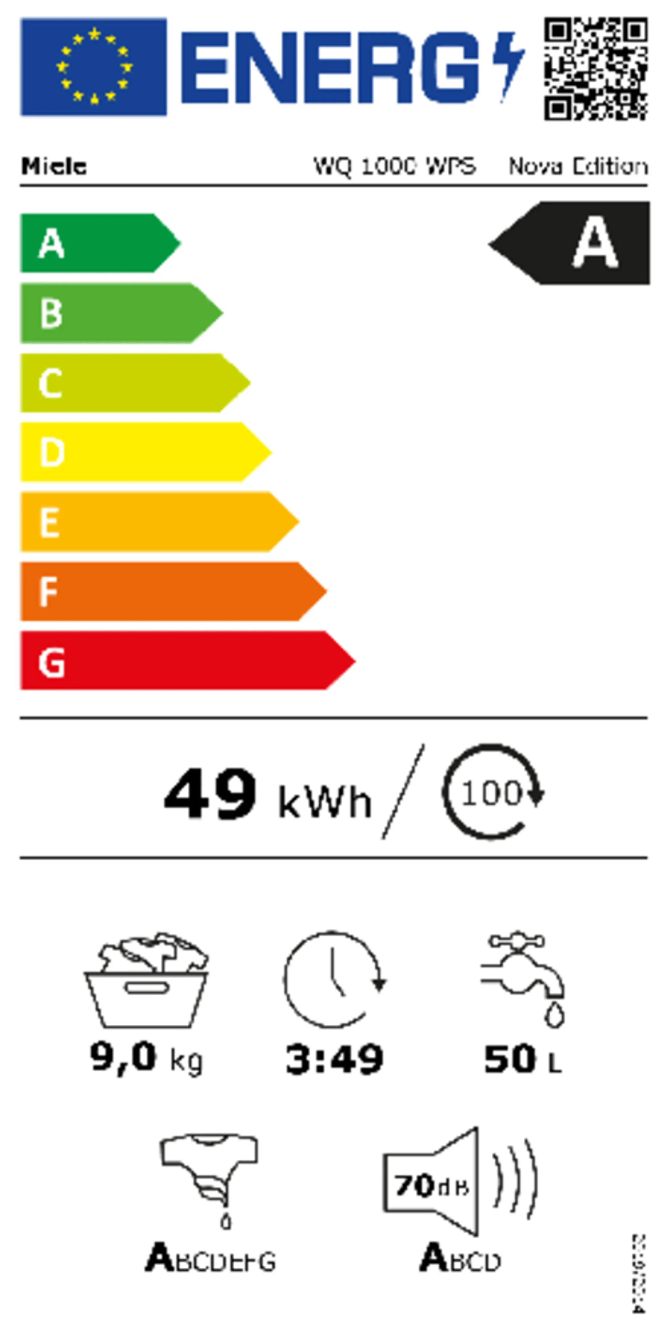 Miele Lave-linge W2 WQ 1000 WPS Nova Edition image