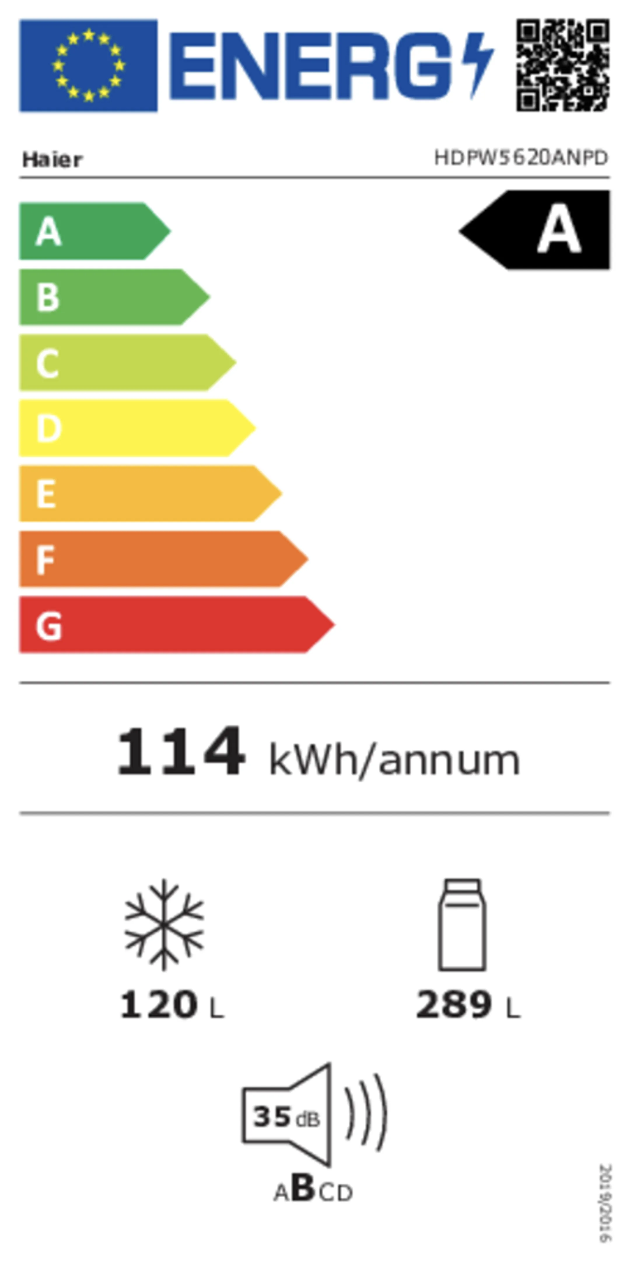Haier Combi frigo congélateur 2D 60 Series 5 Pro HDPW5620ANPD image