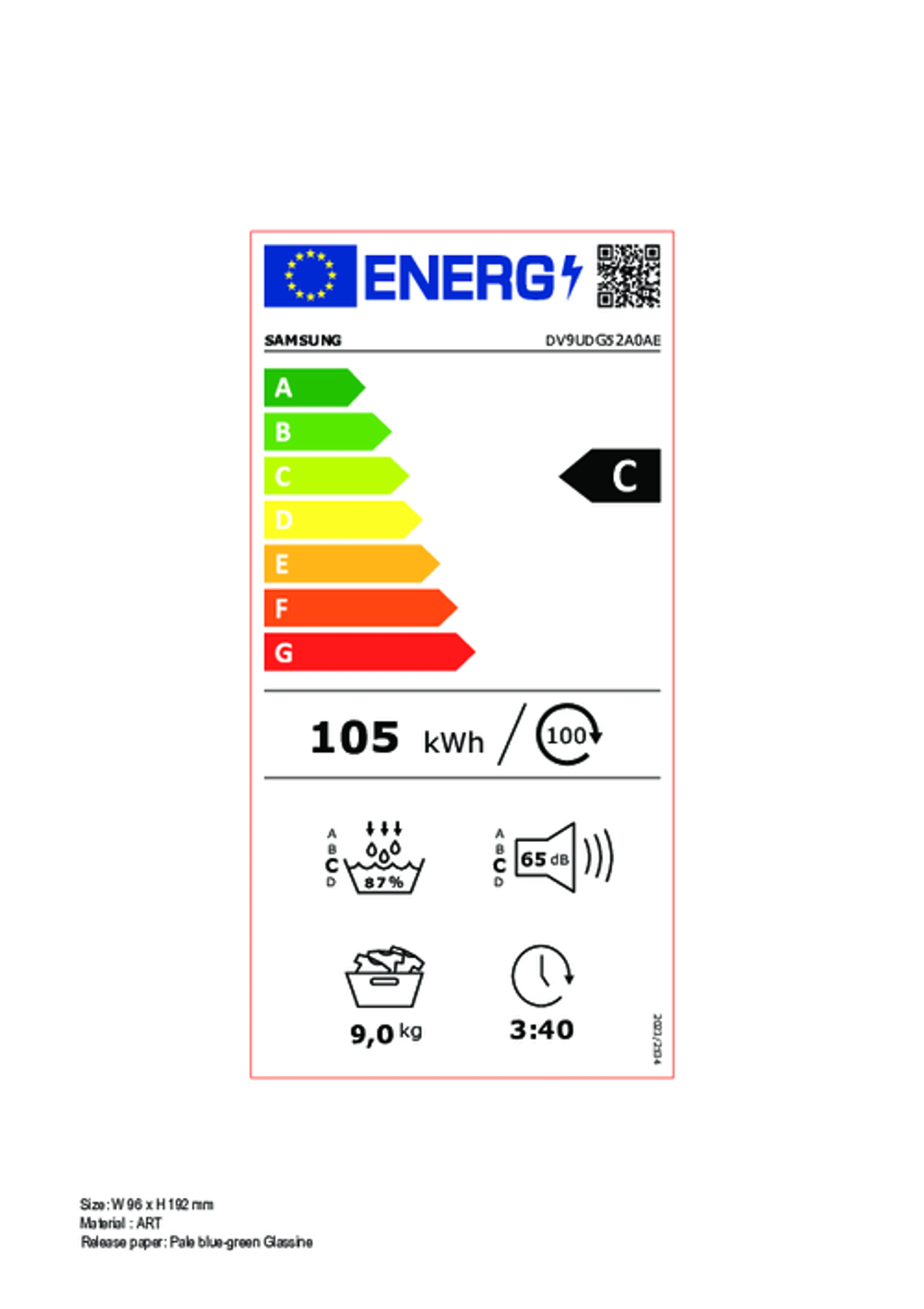 Samsung Sèche-linge pompe à chaleur Serie 5000 Optimal Dry DV9UDG52A0AEEN image