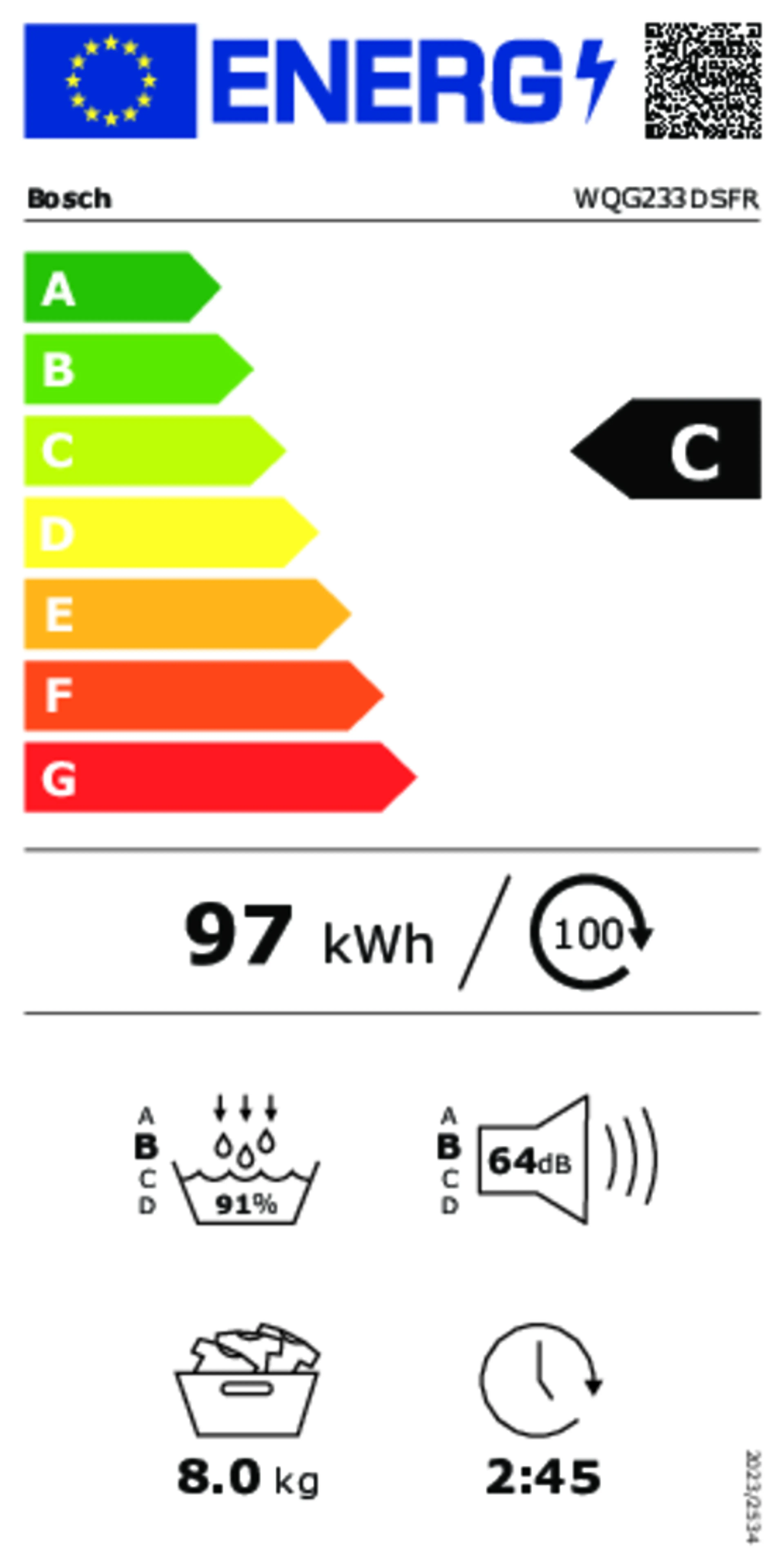 Bosch Sèche linge pompe à chaleur Serie 6 WQG233DSFR image
