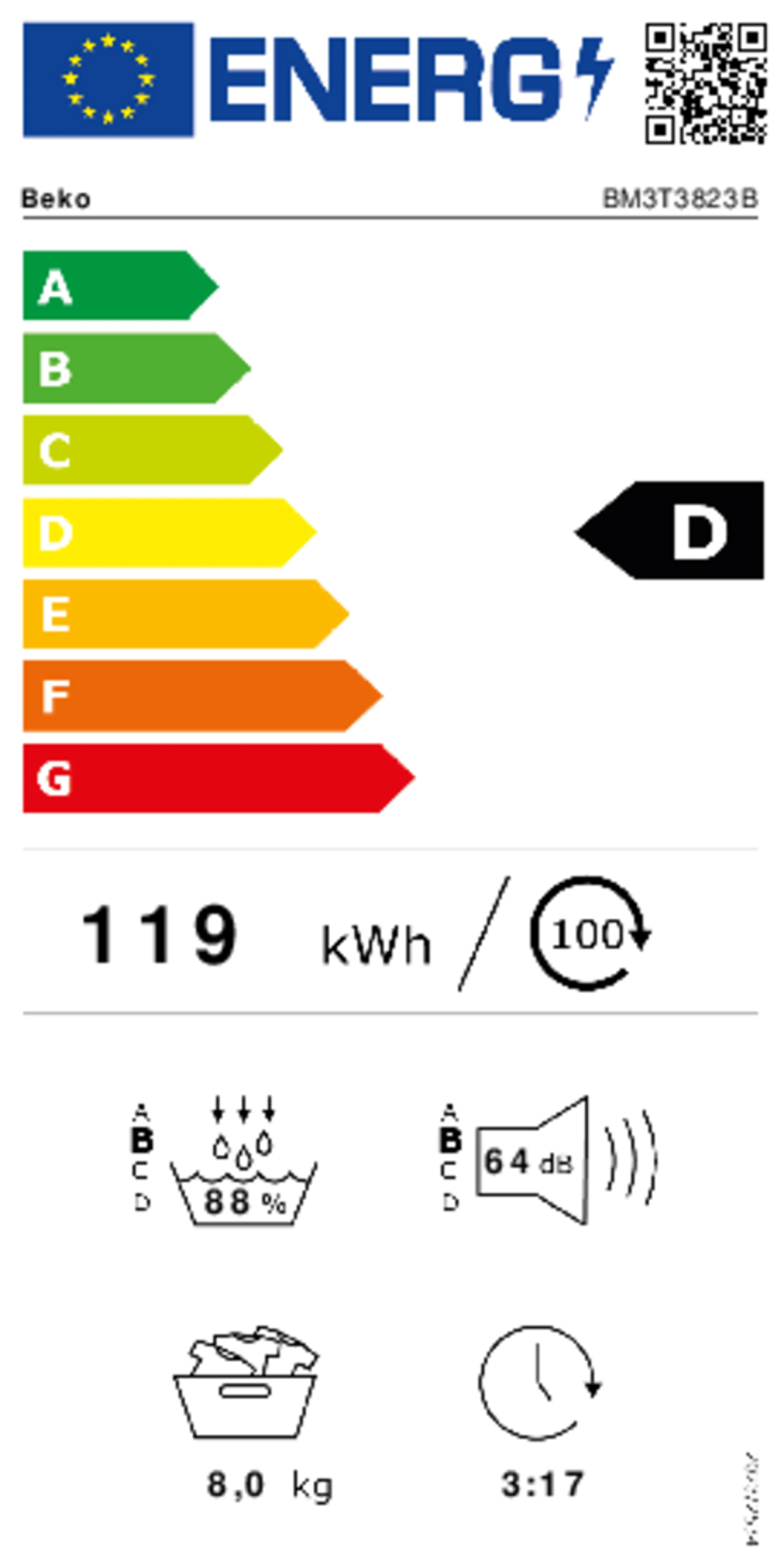 Beko Sèche-linge Pompe à chaleur BM3T3823B image