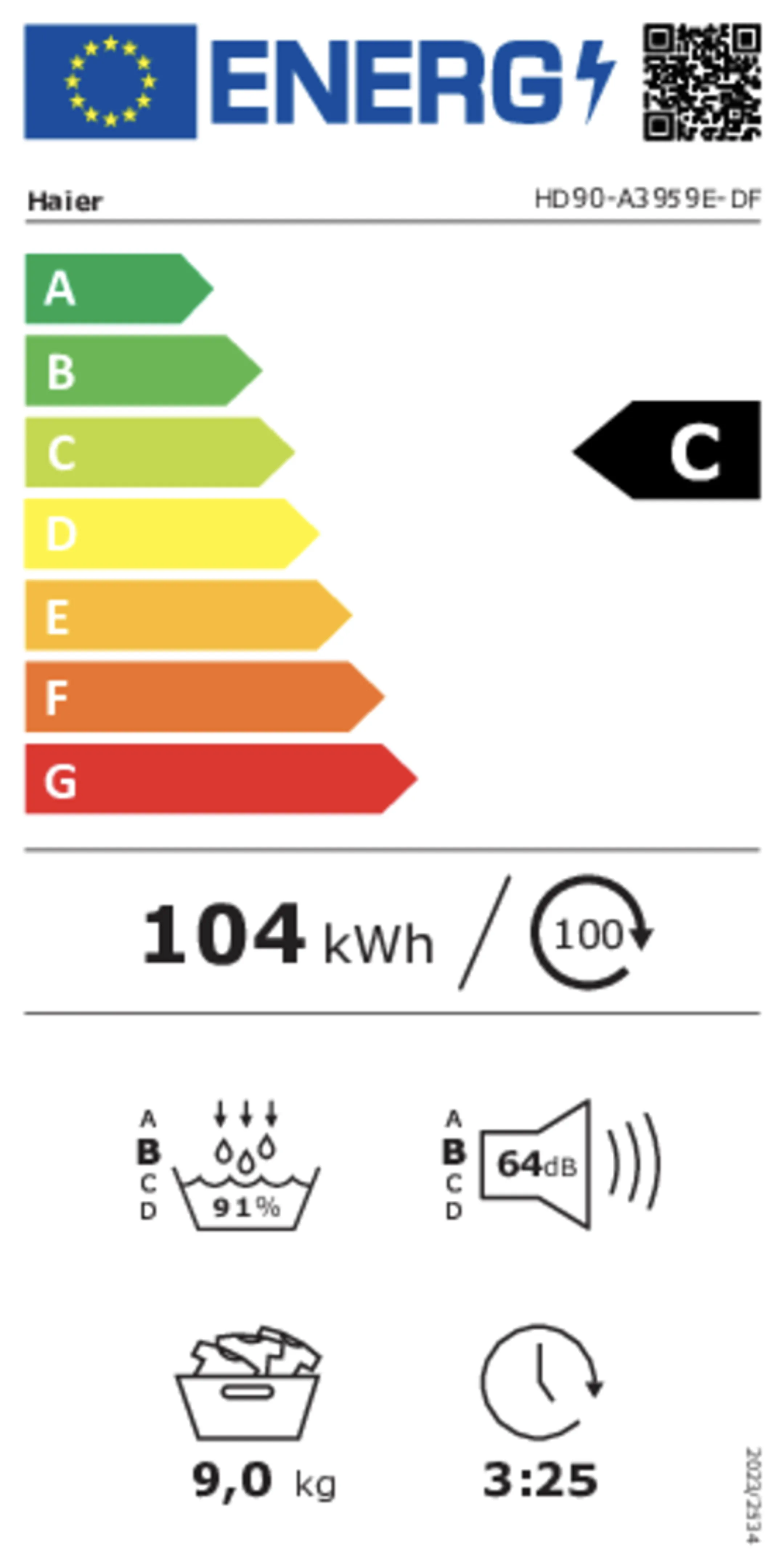 Haier Sèche-linge pompe à chaleur I-Pro Series 5 HD90-A3959-DF image