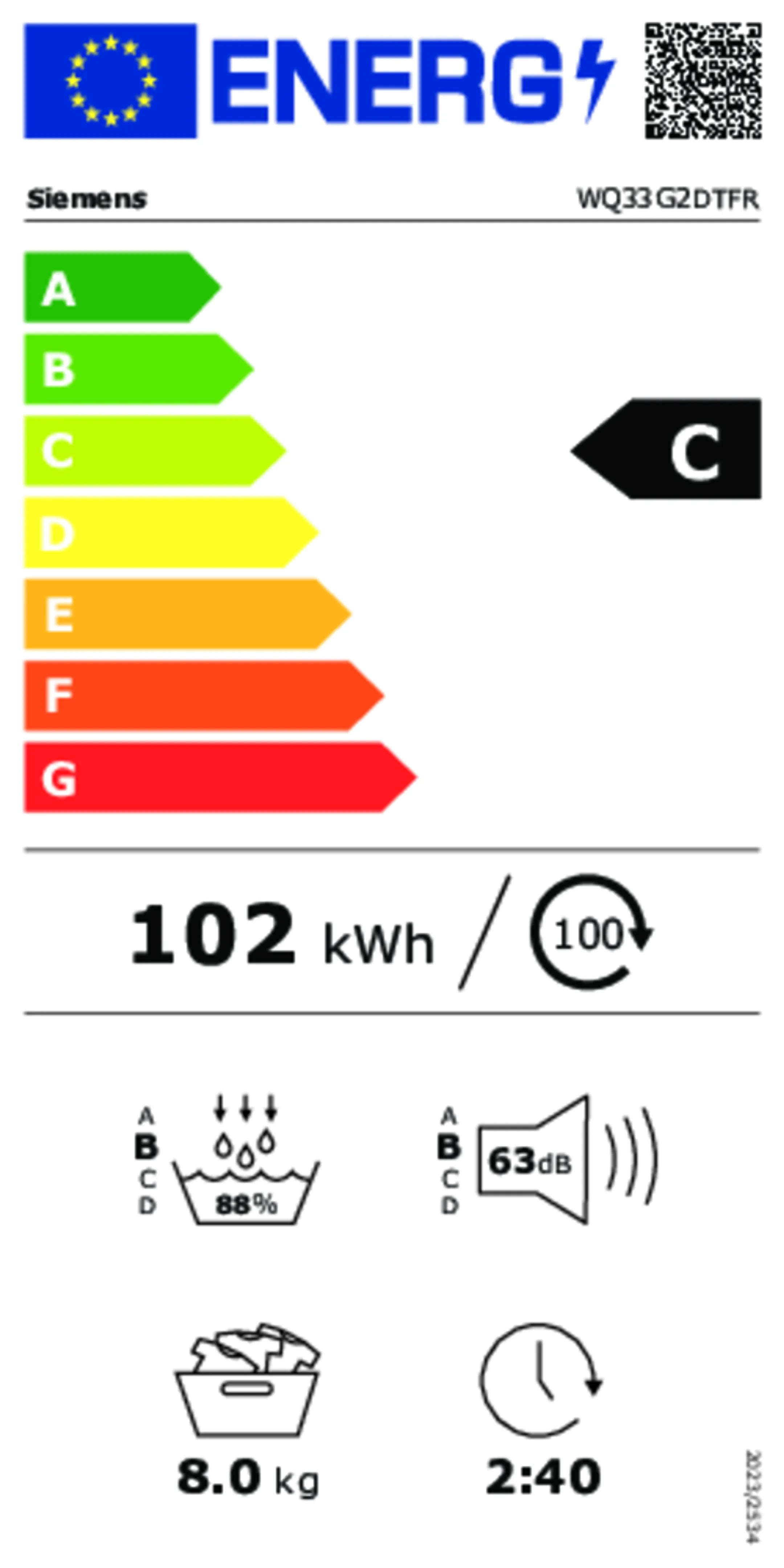 Siemens Sèche-linge pompe à chaleur iQ500 WQ33G2DTFR image