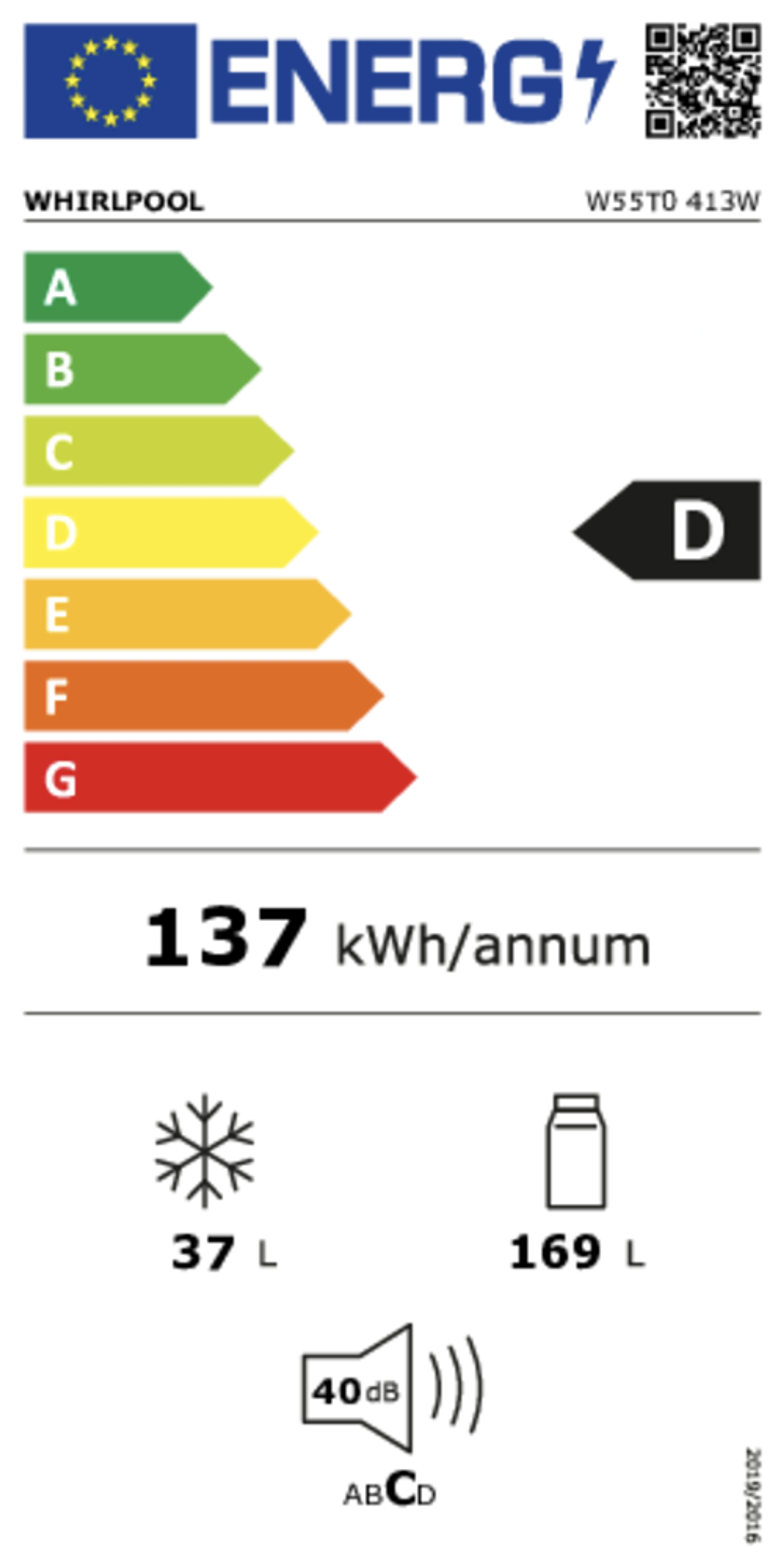 Whirlpool Combi fridge-freezer W55T0 413W image