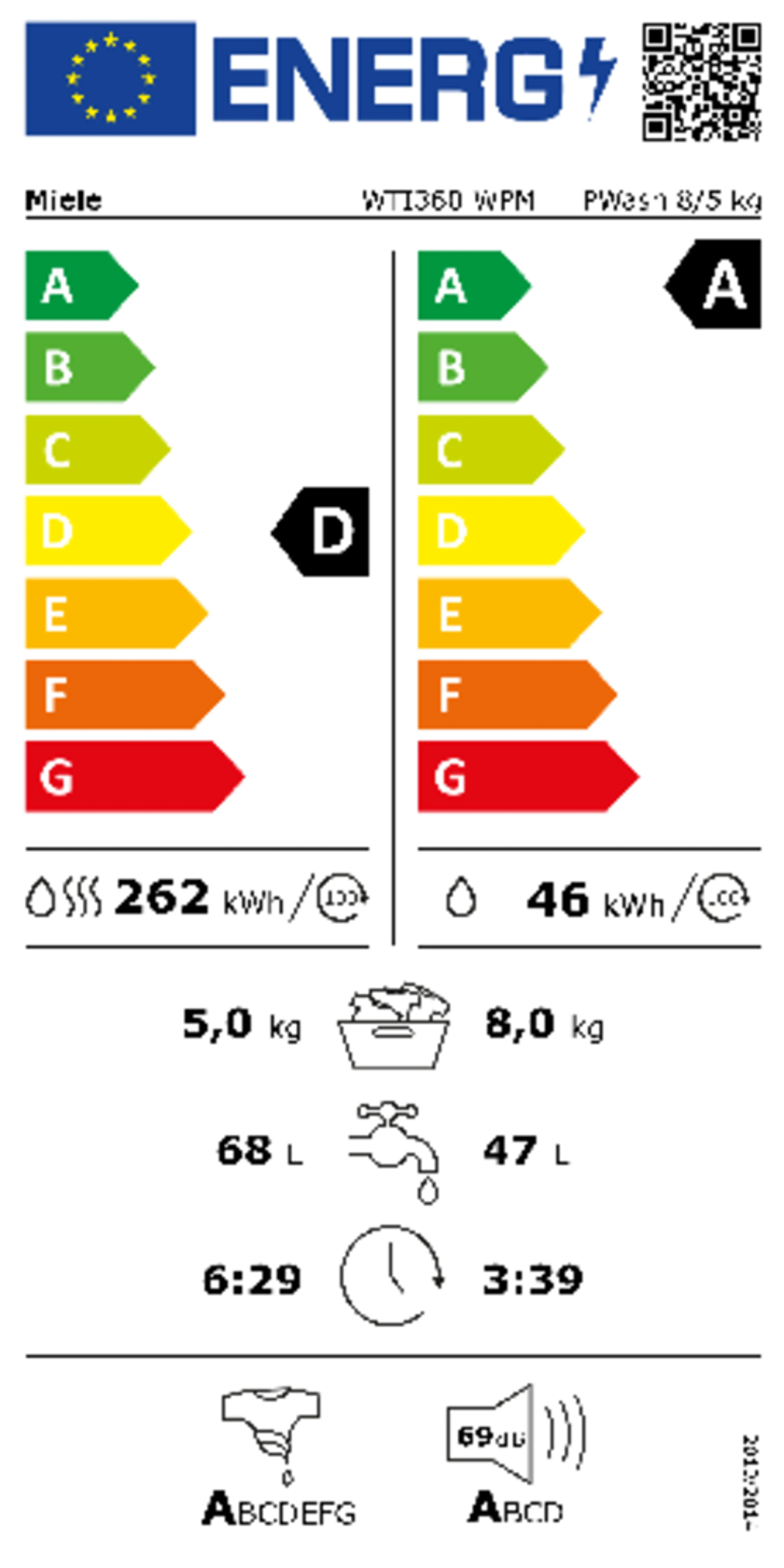 Miele Lave-linge séchant WT1 PWash 8/5Kg WTI360 WPM image