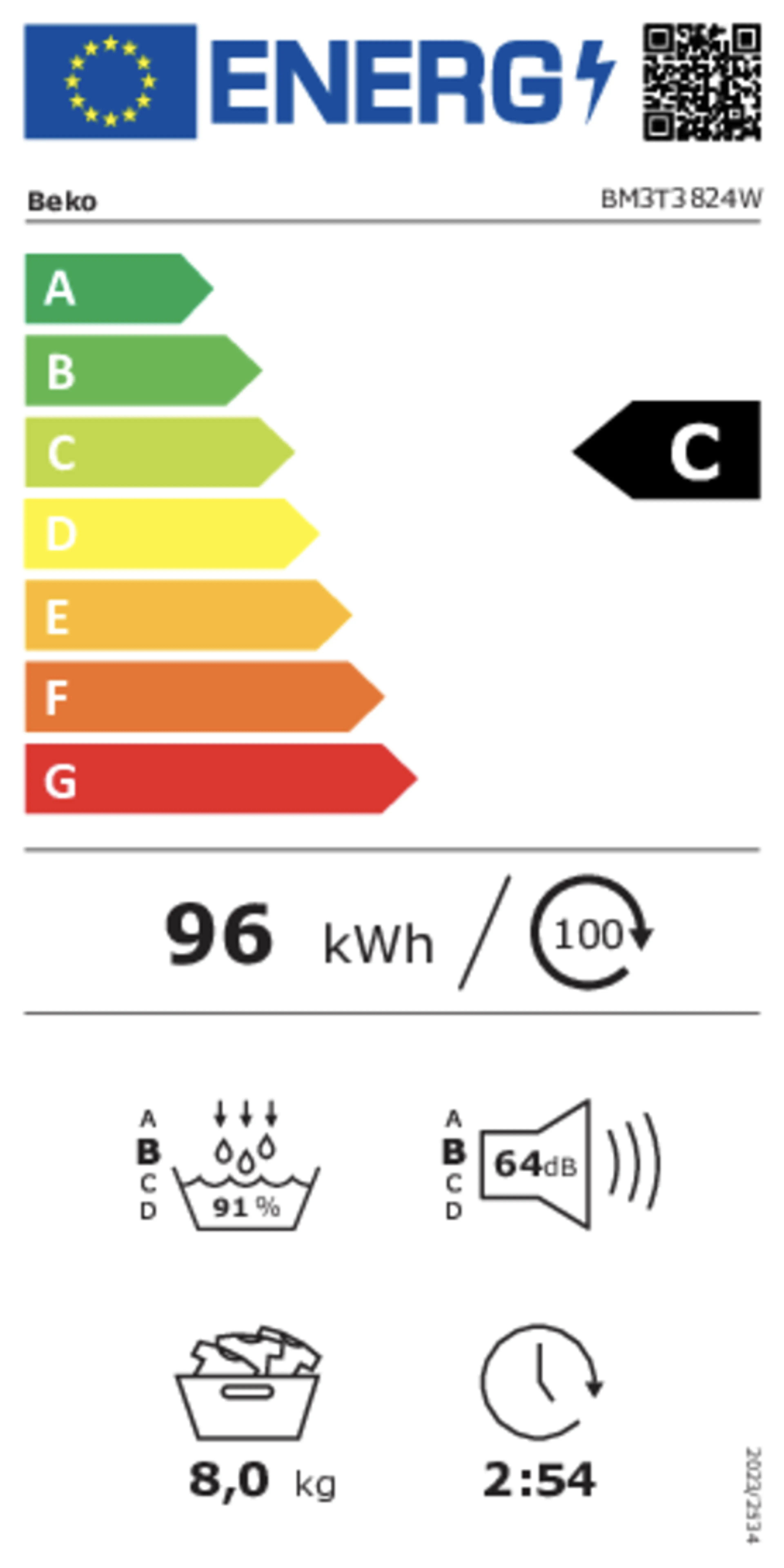 Beko Sèche-linge pompe à chaleur BM3T3824BC image