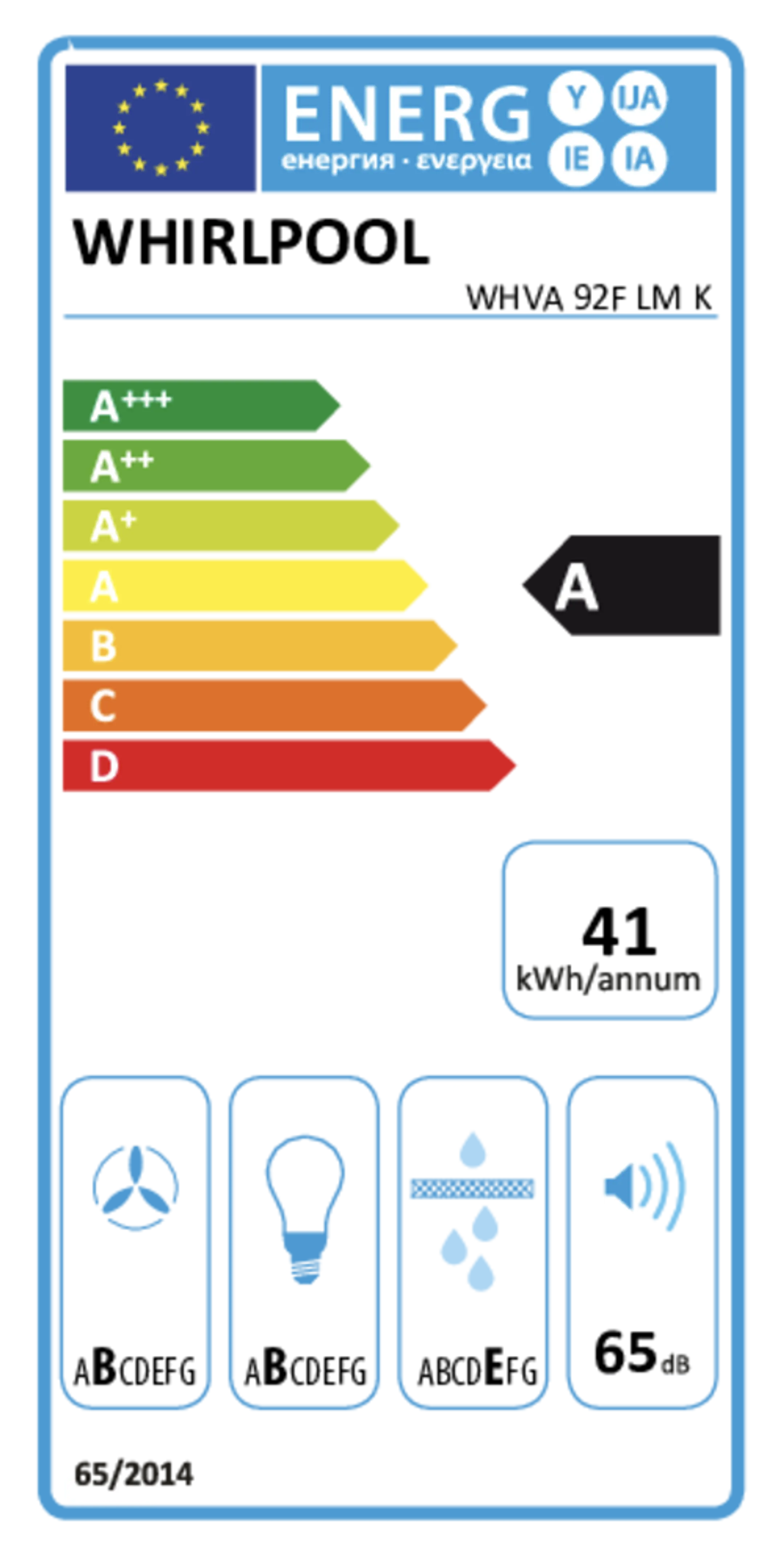 Whirlpool Hotte décorative WHVA 92F LM K - Noir image