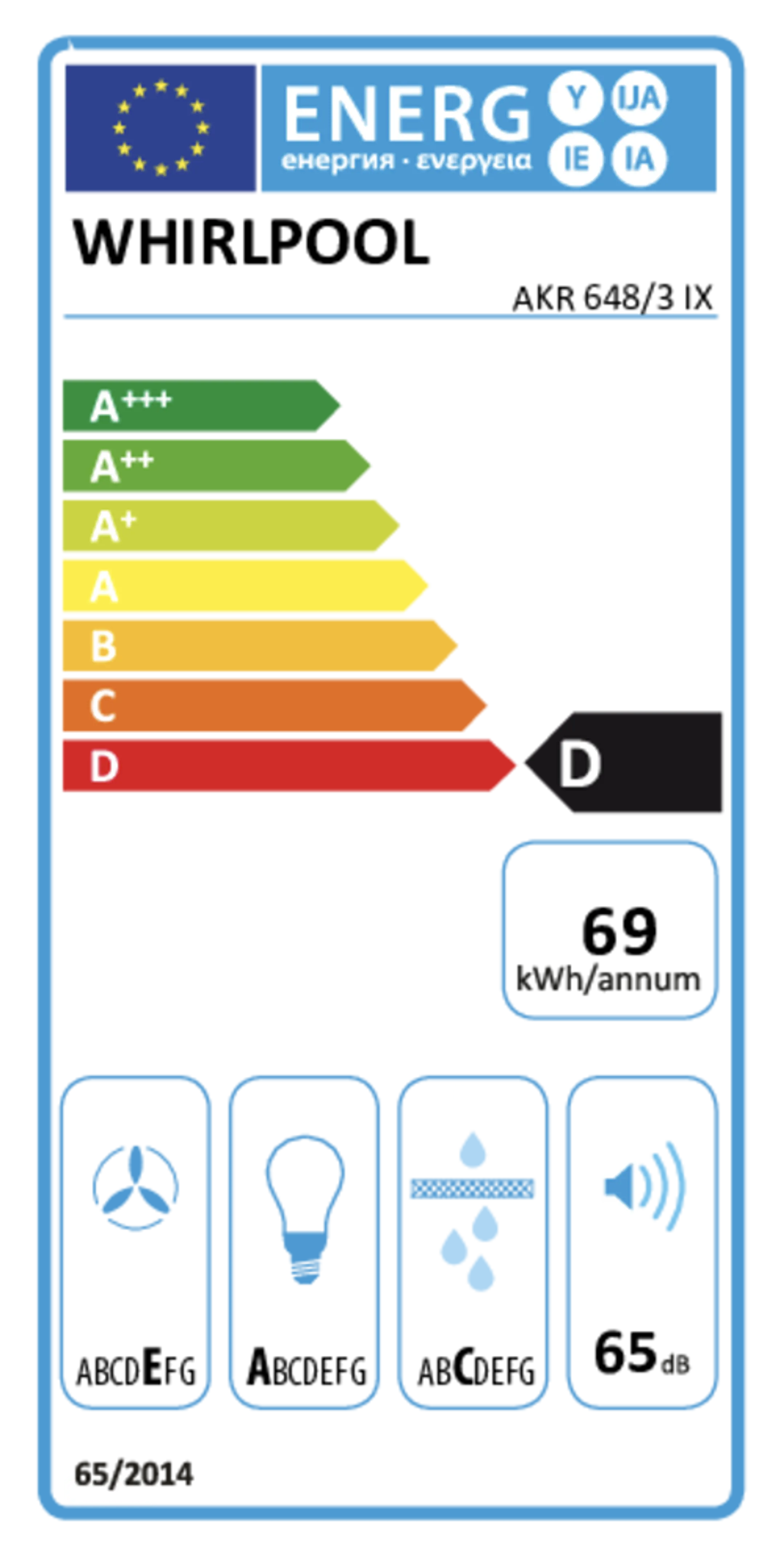 Whirlpool Hotte décorative AKR 648/3 IX - Inox image