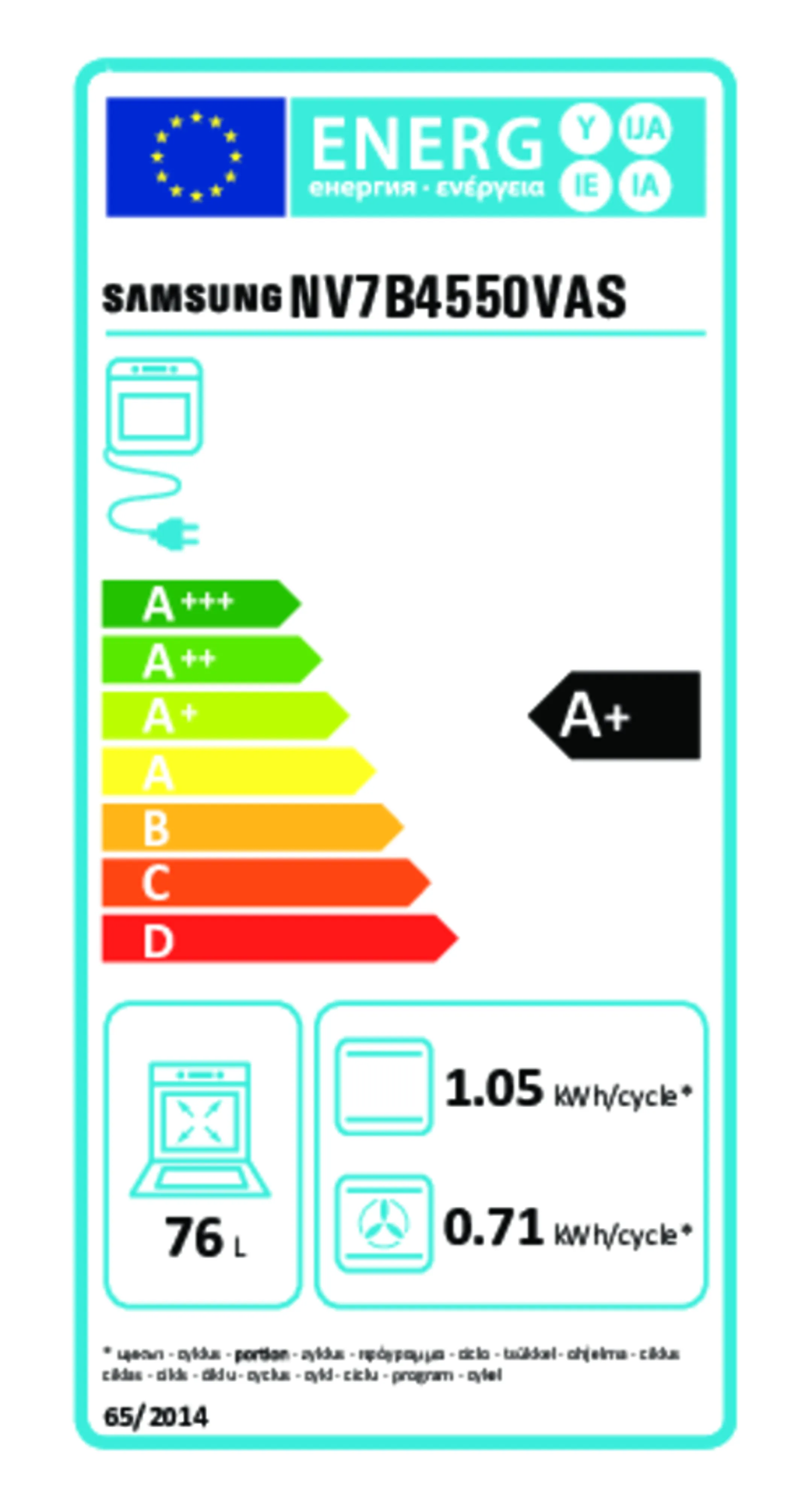 Samsung Einbau-backofen NV7B4550VAS/U1 Dual Cook Flex image