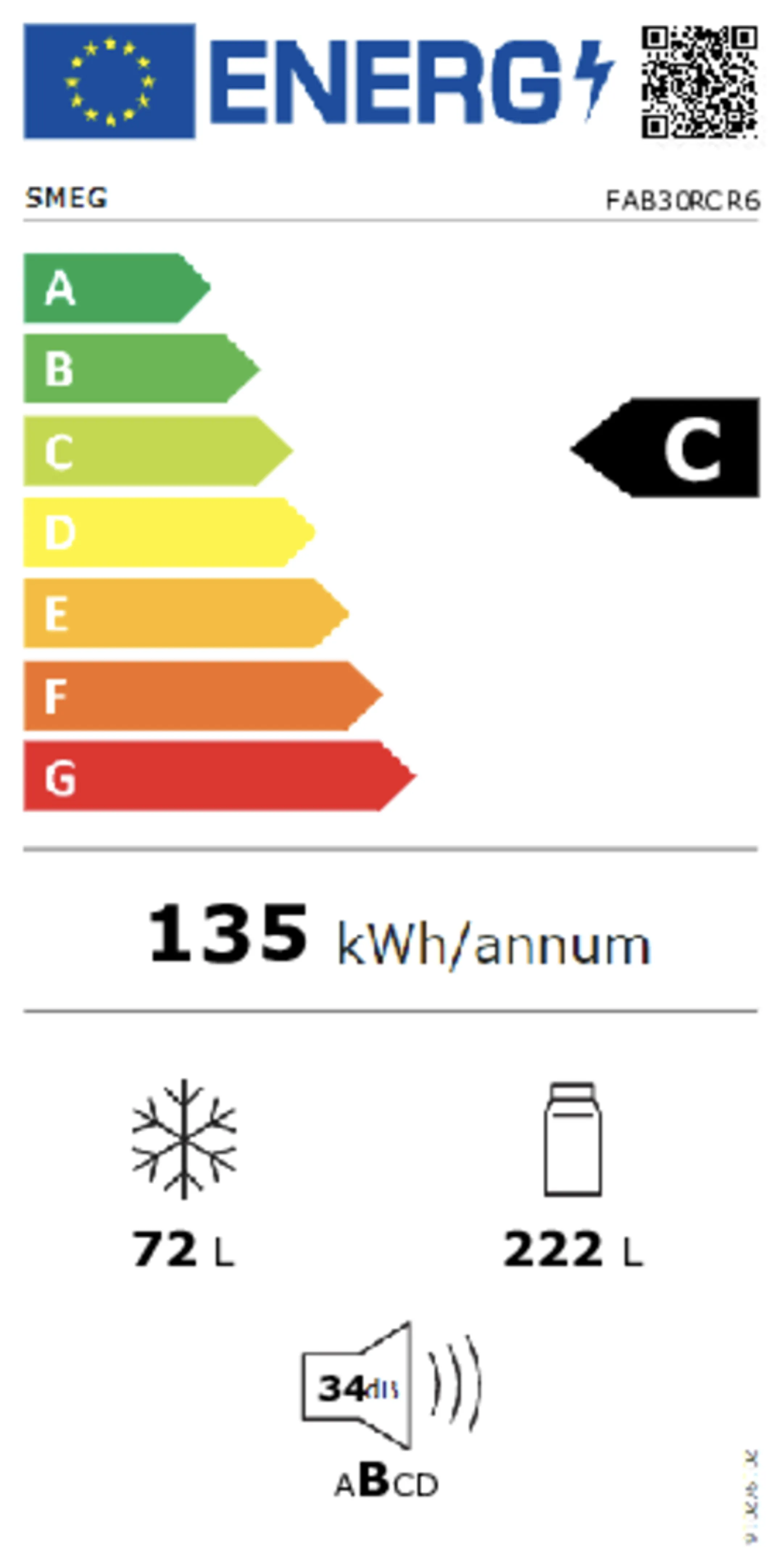Smeg Kühl-Gefrierkombination FAB30RCR6 – Cremefarben image