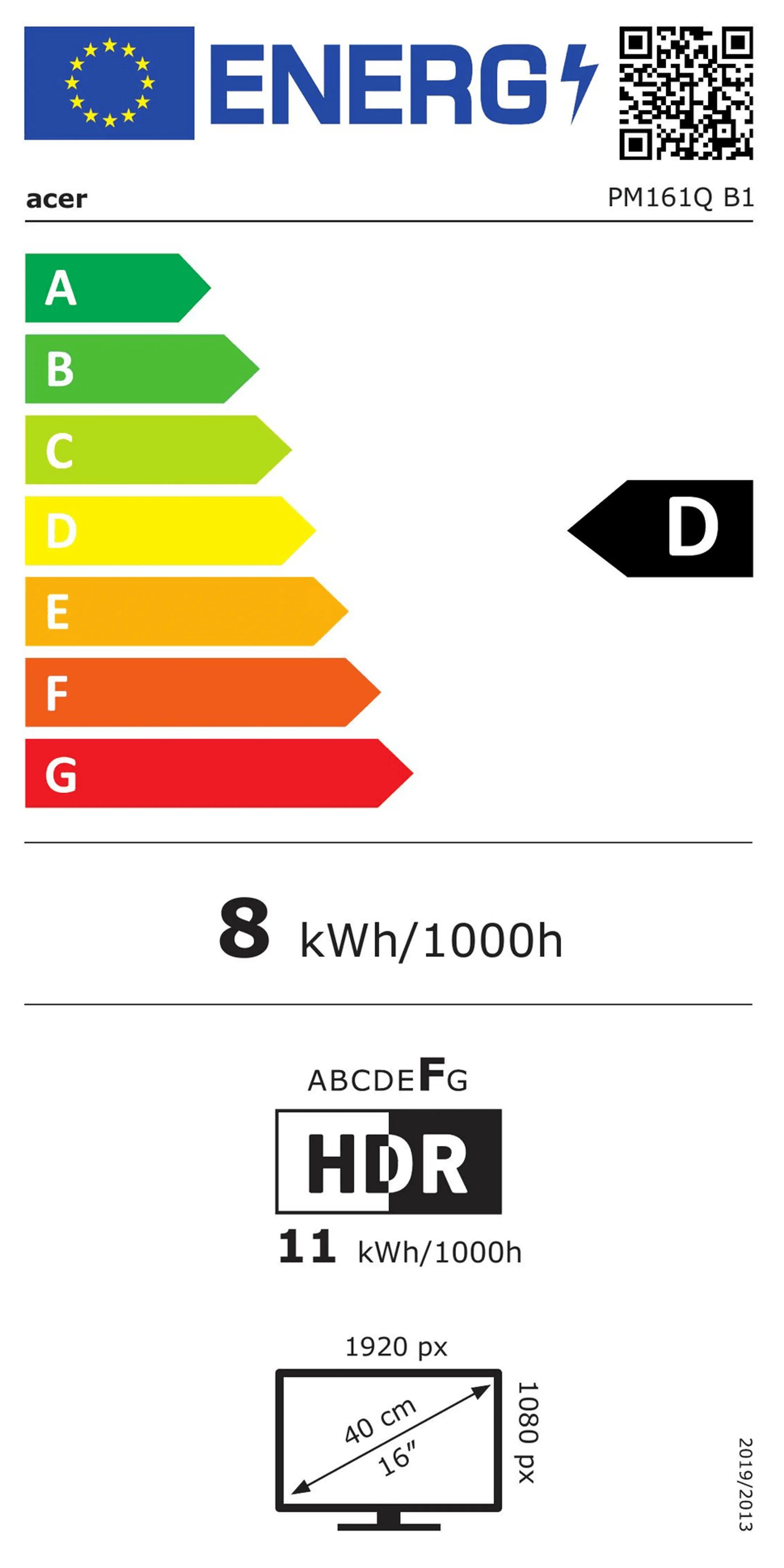 Acer Moniteur Portable 15,6" FHD PM161QT image