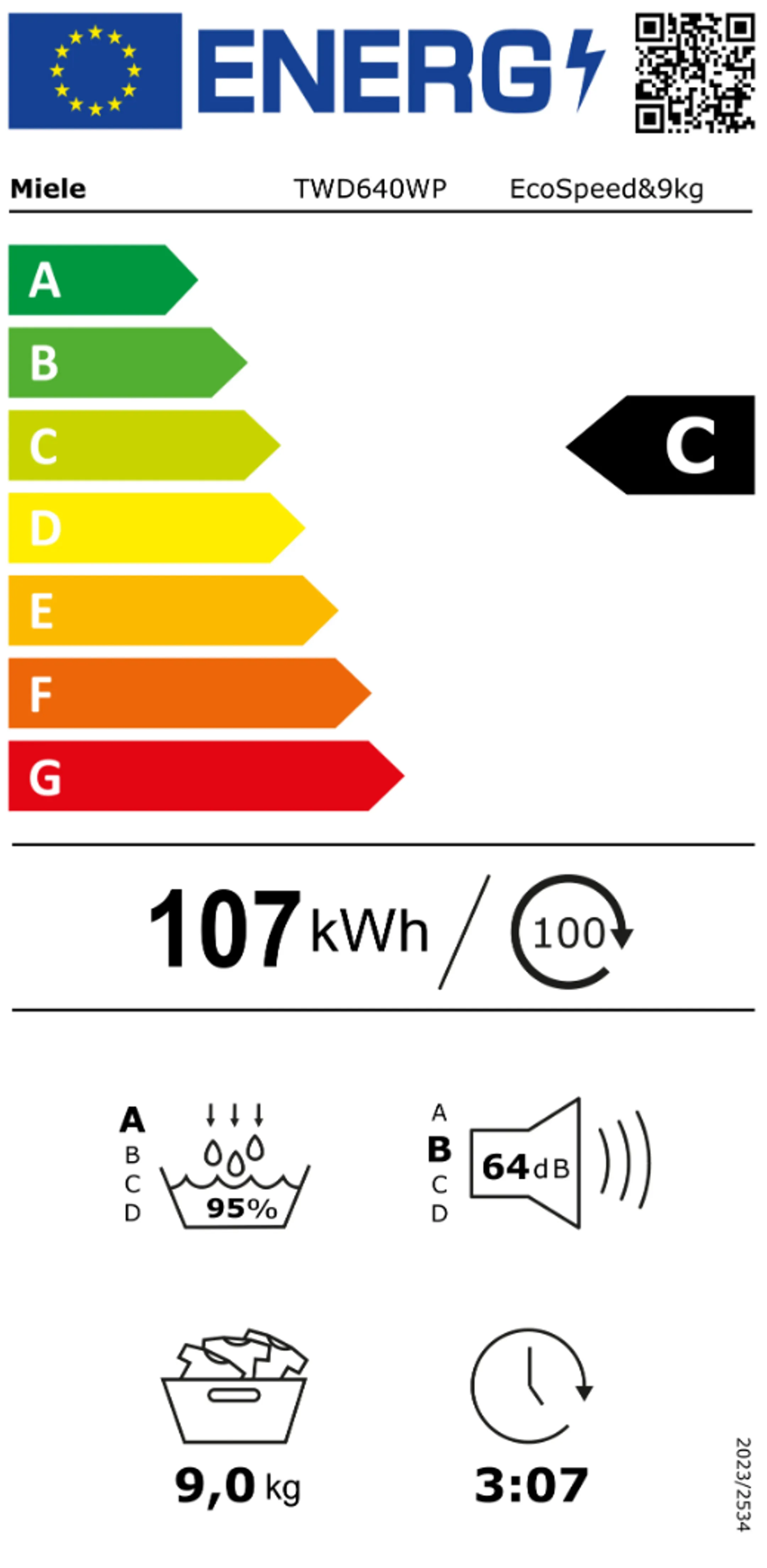 Miele Sèche-linge pompe à chaleur T1 EcoSpeed&9kg TWD640WP image