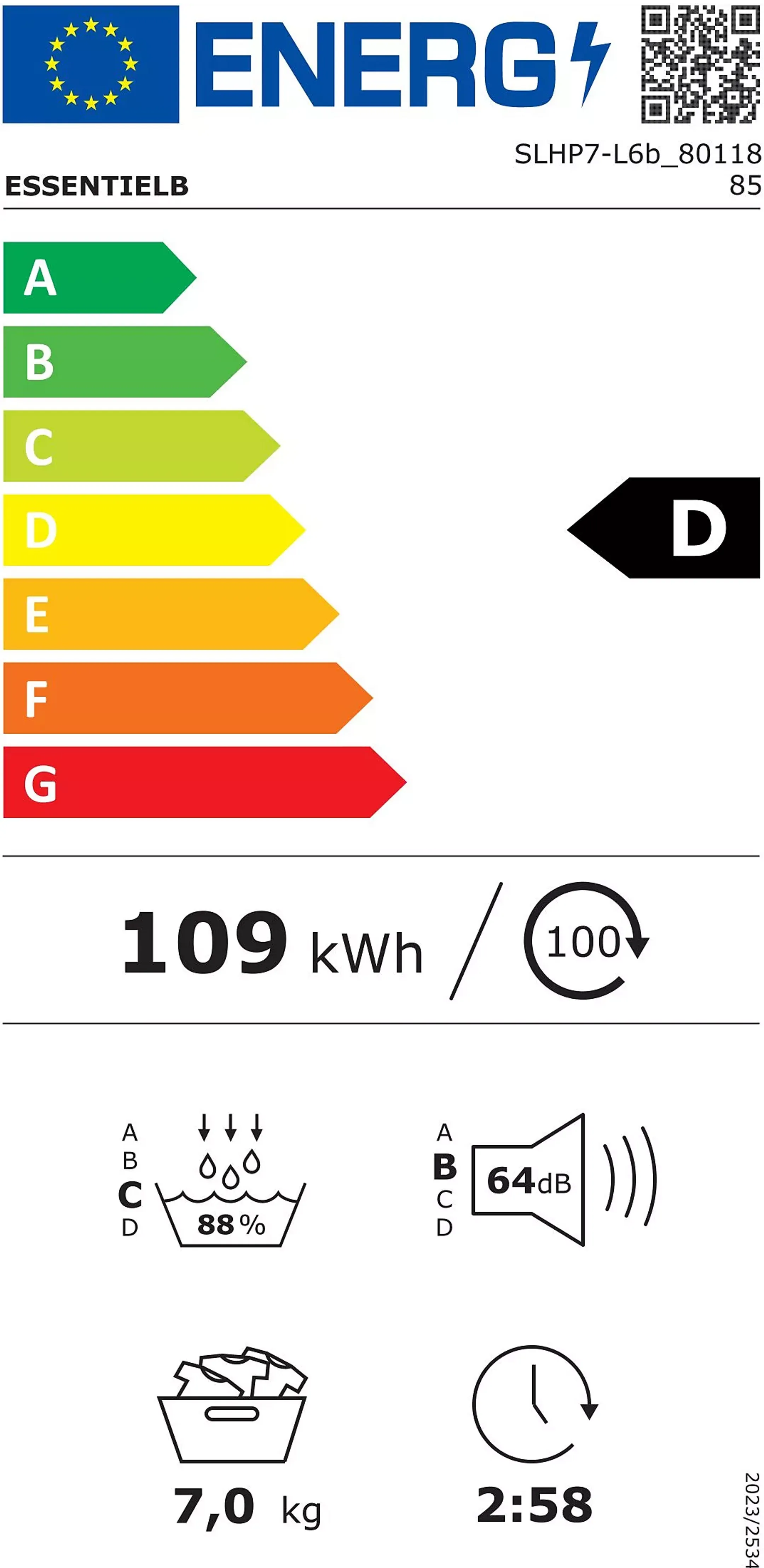 LISTO Sèche-linge pompe à chaleur SLHP7-L6B image