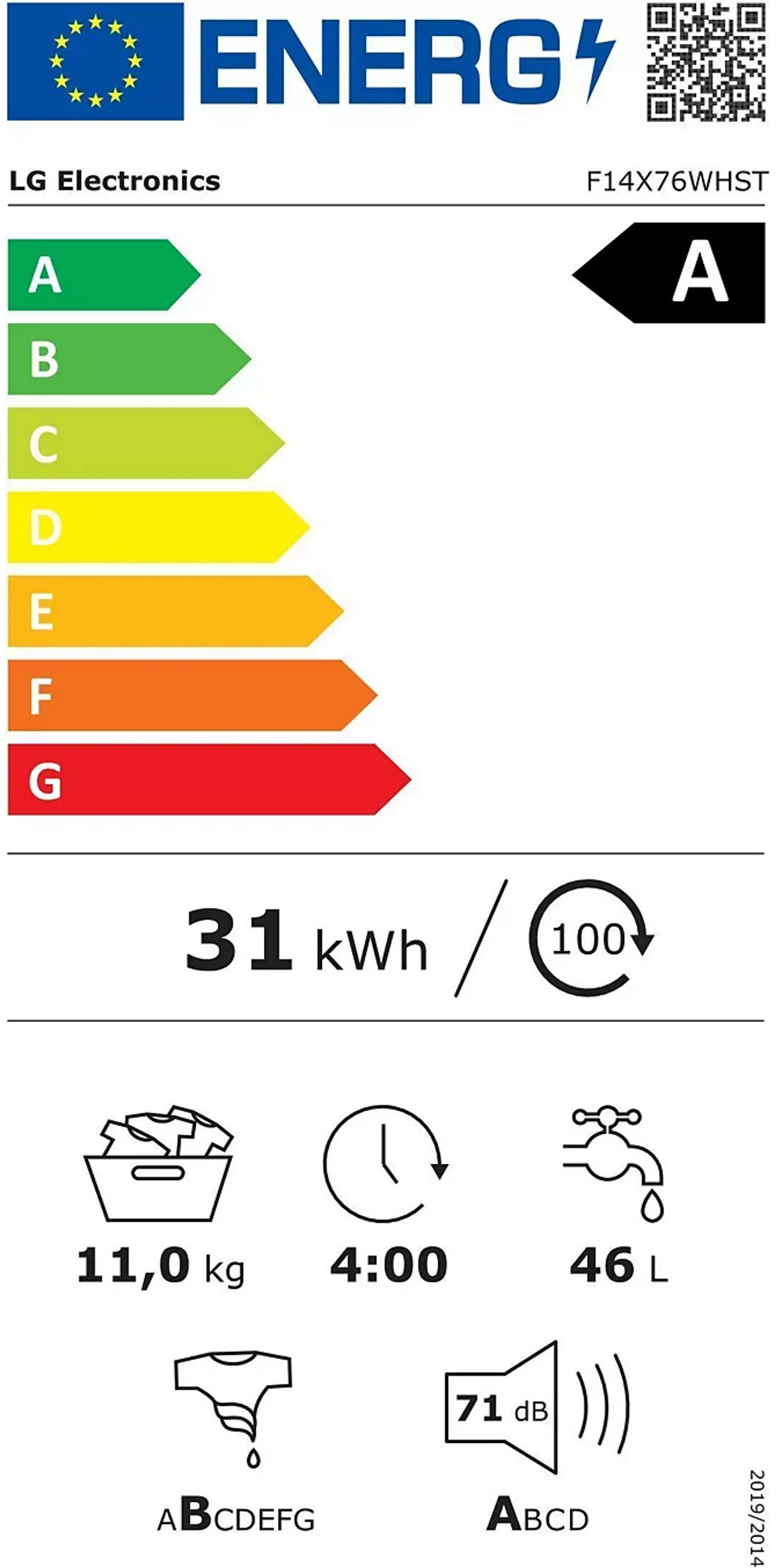Lave-linge F14X76WHST AI DirectDrive