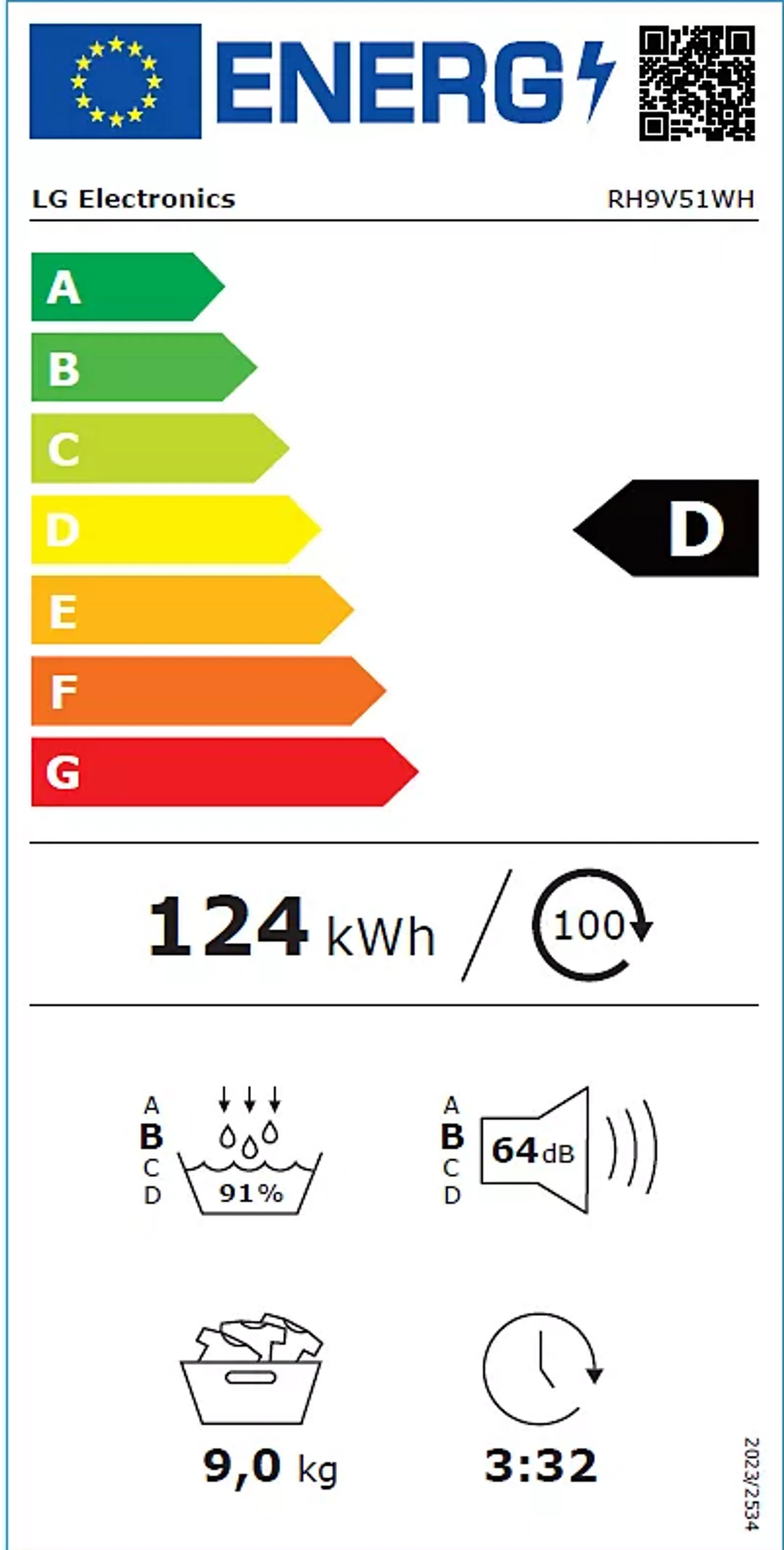 Sèche-linge pompe à chaleur RH9V51WH