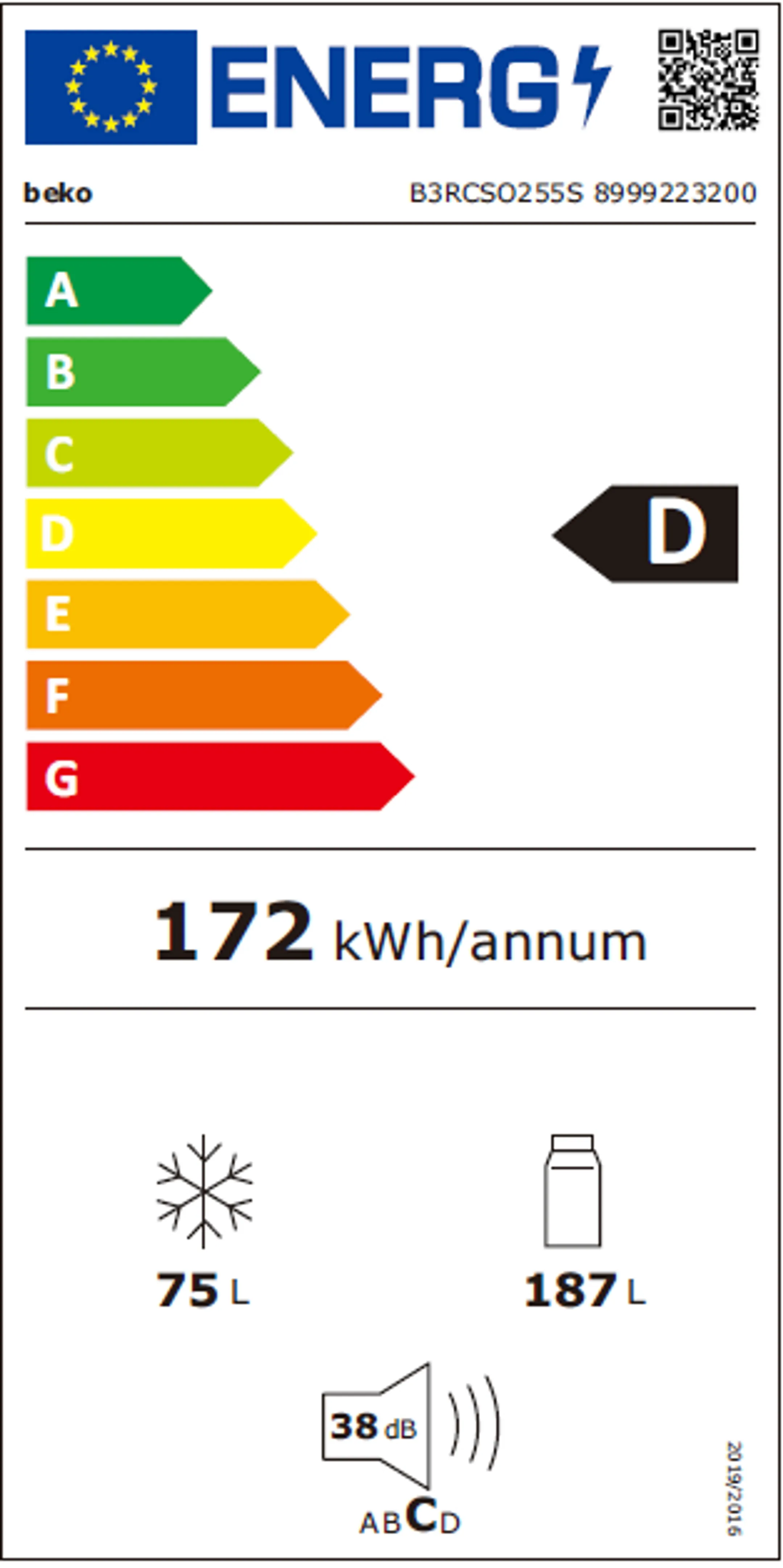 Kühl-Gefrierkombination B3RCSO255S