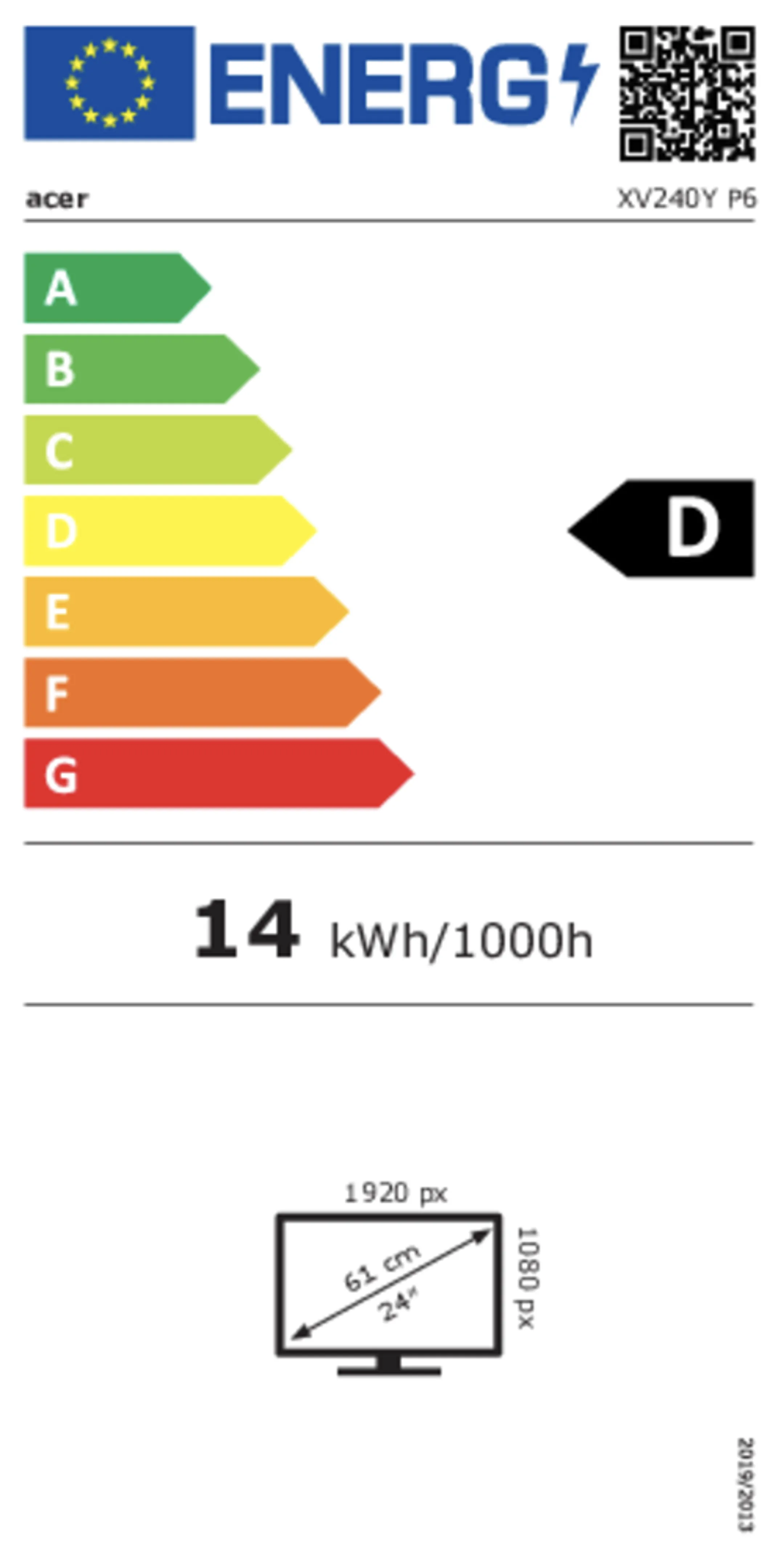 Moniteur gaming 24" FHD 144Hz Nitro XV240YP6bipr