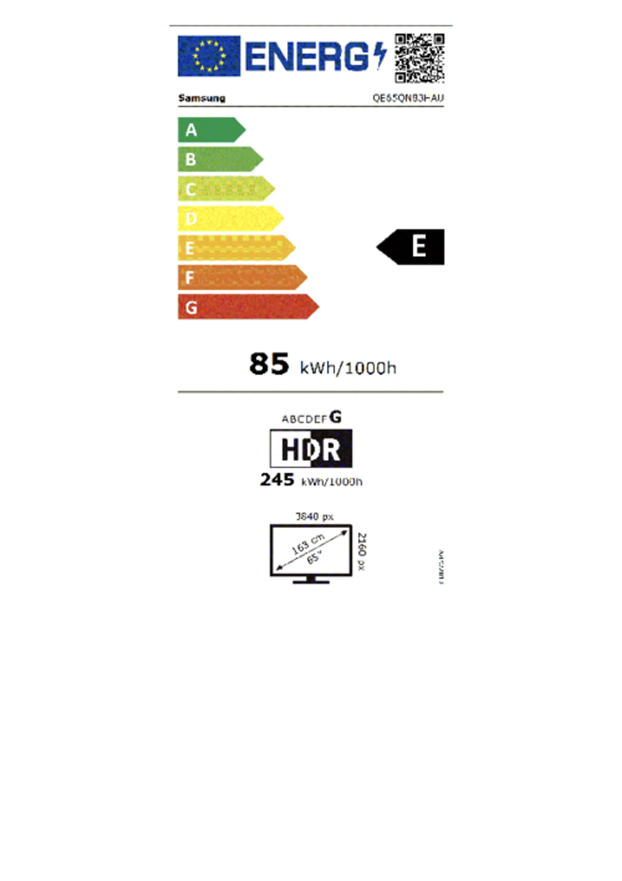 TV Neo QLED 4K QE65QN83HAUXXN 65 pouces