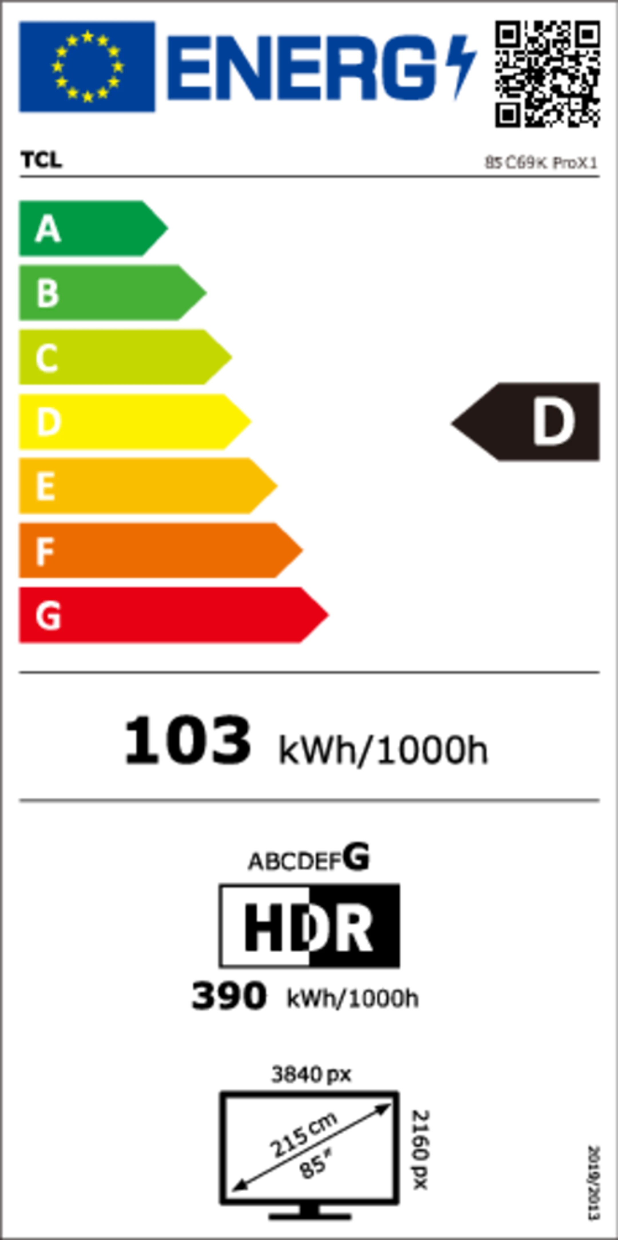 TV QD-Mini LED 4K 85C69K Pro 85 inches