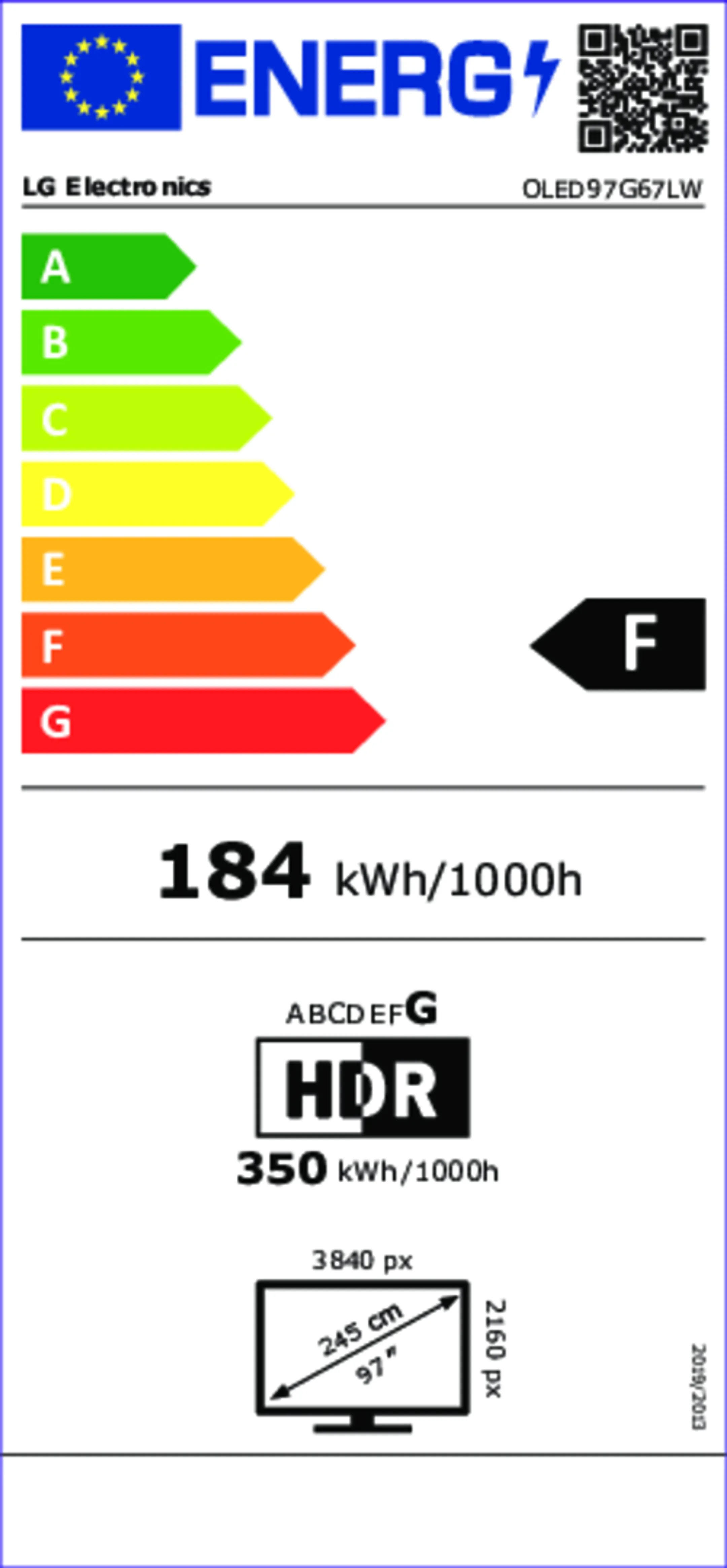 TV OLED evo AI 4K OLED97G67LW 97 zoll