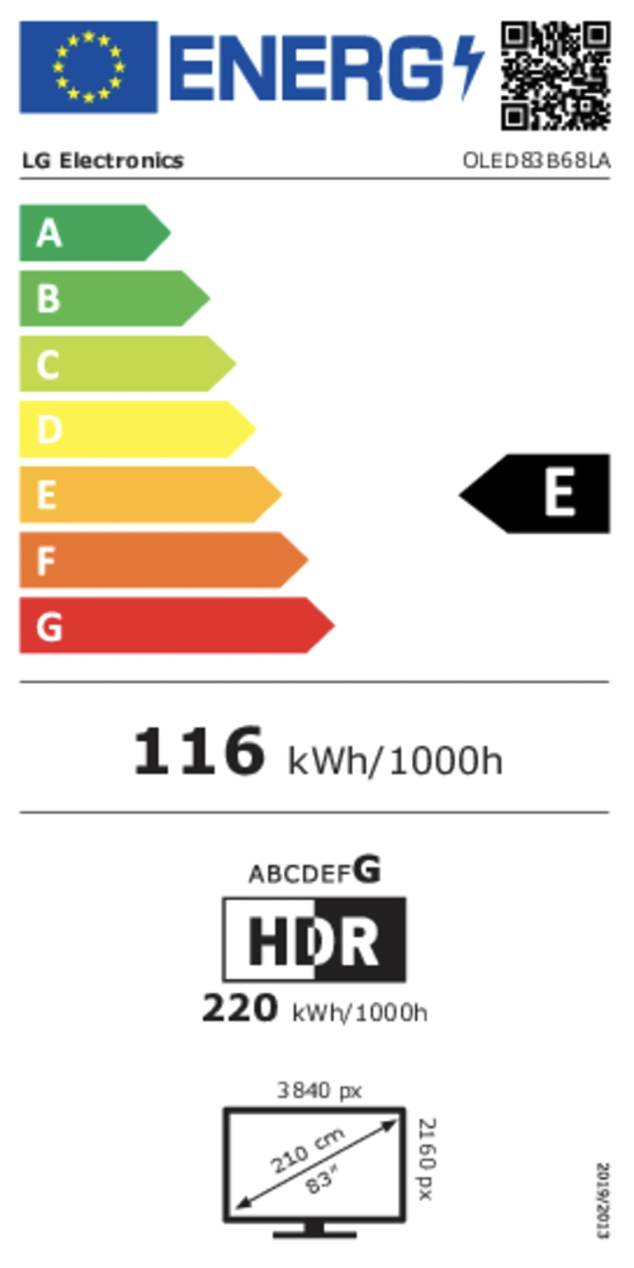 TV OLED 4K OLED83B68LA 83 pouces