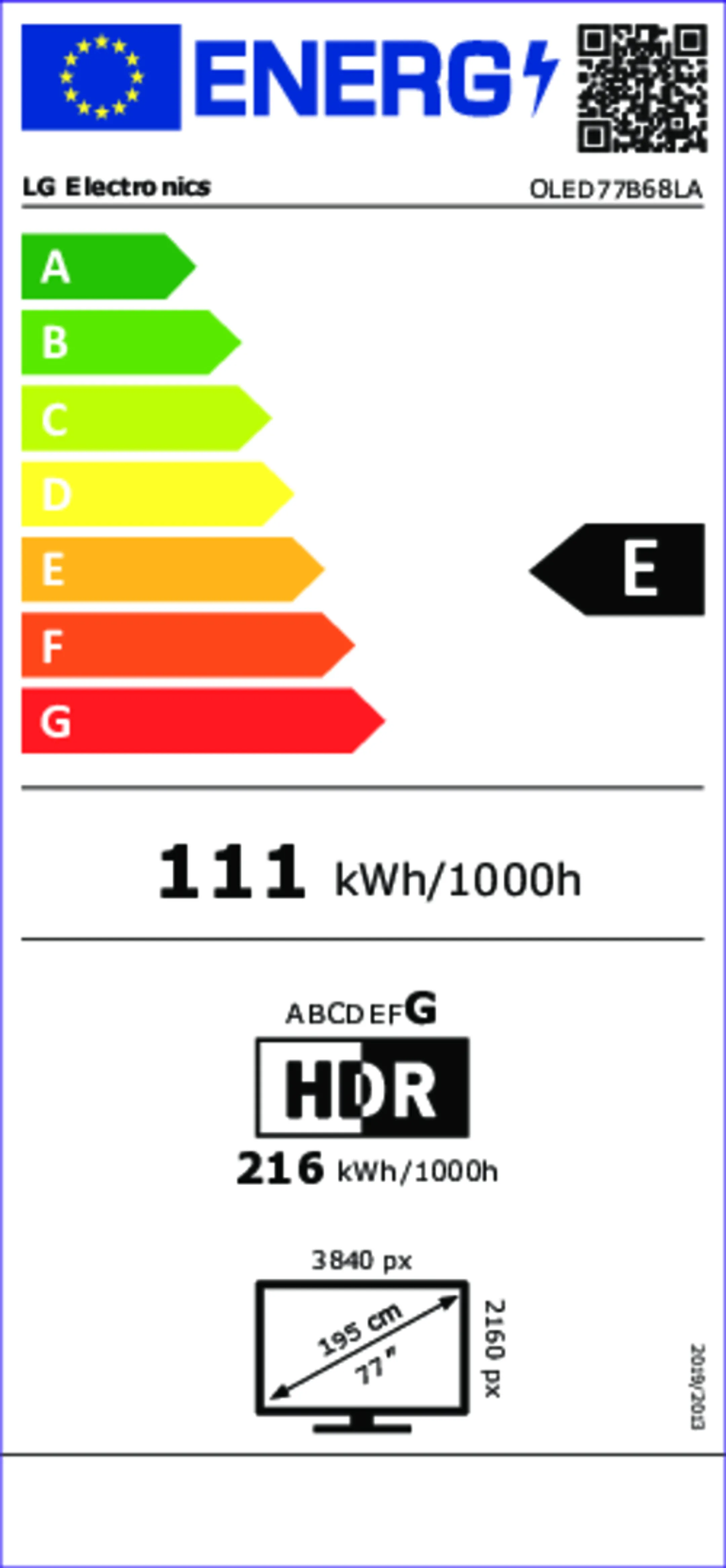TV OLED 4K OLED77B68LA 77 pouces