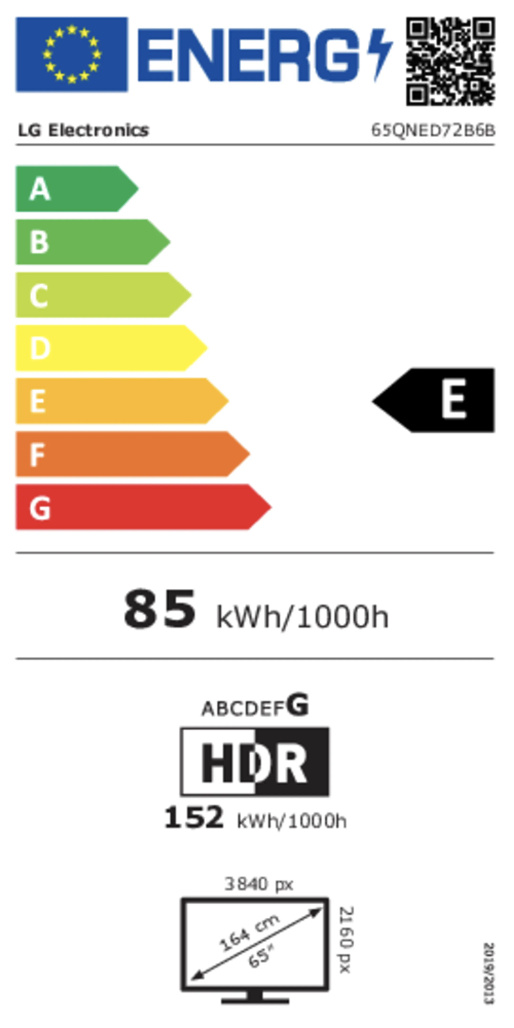 TV QNED AI Mini LED 4K 65QNED72B6B 65 pouces