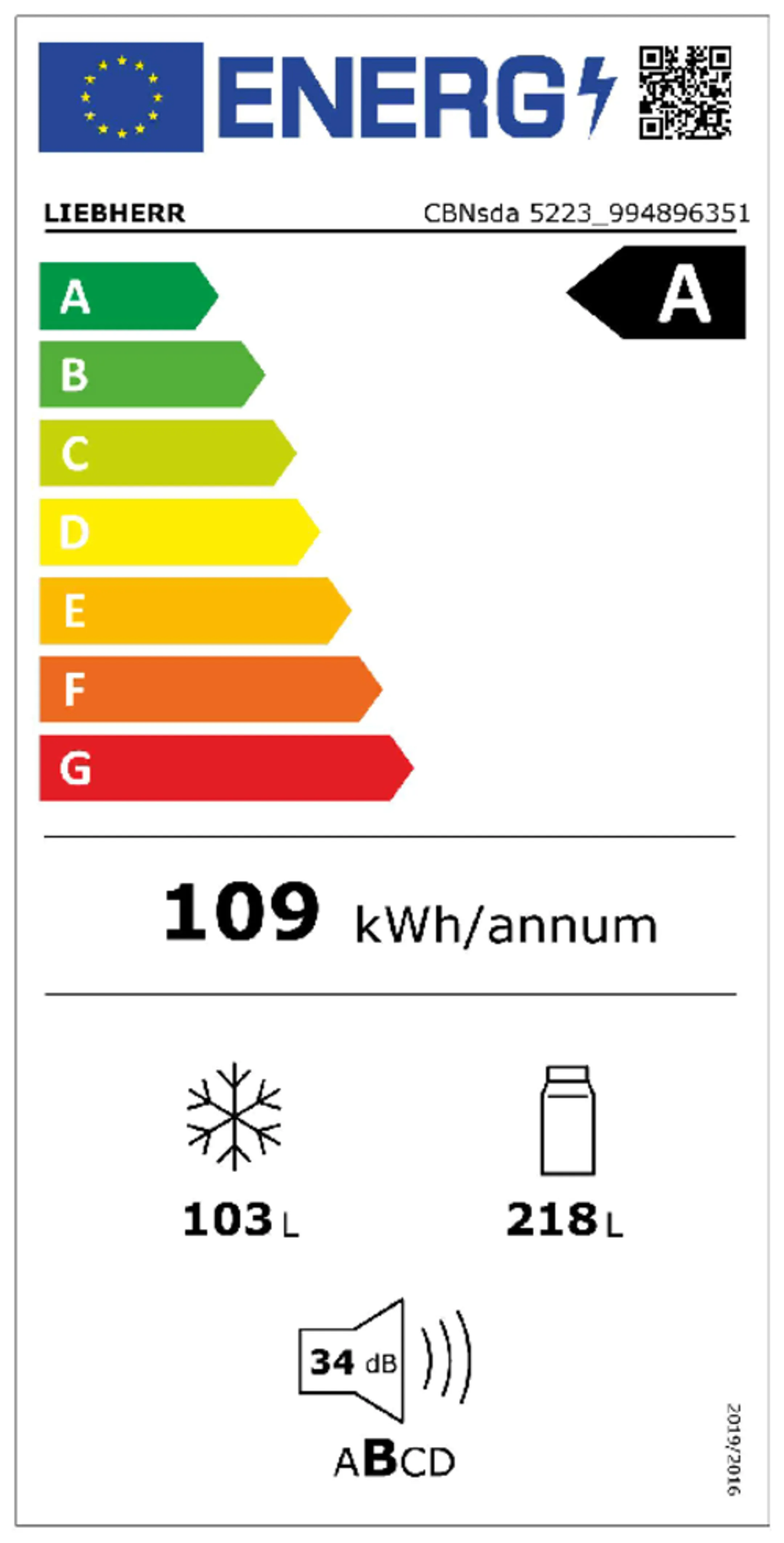 Combi frigo congélateur BioFresh NoFrost CBNsda 5223 Plus