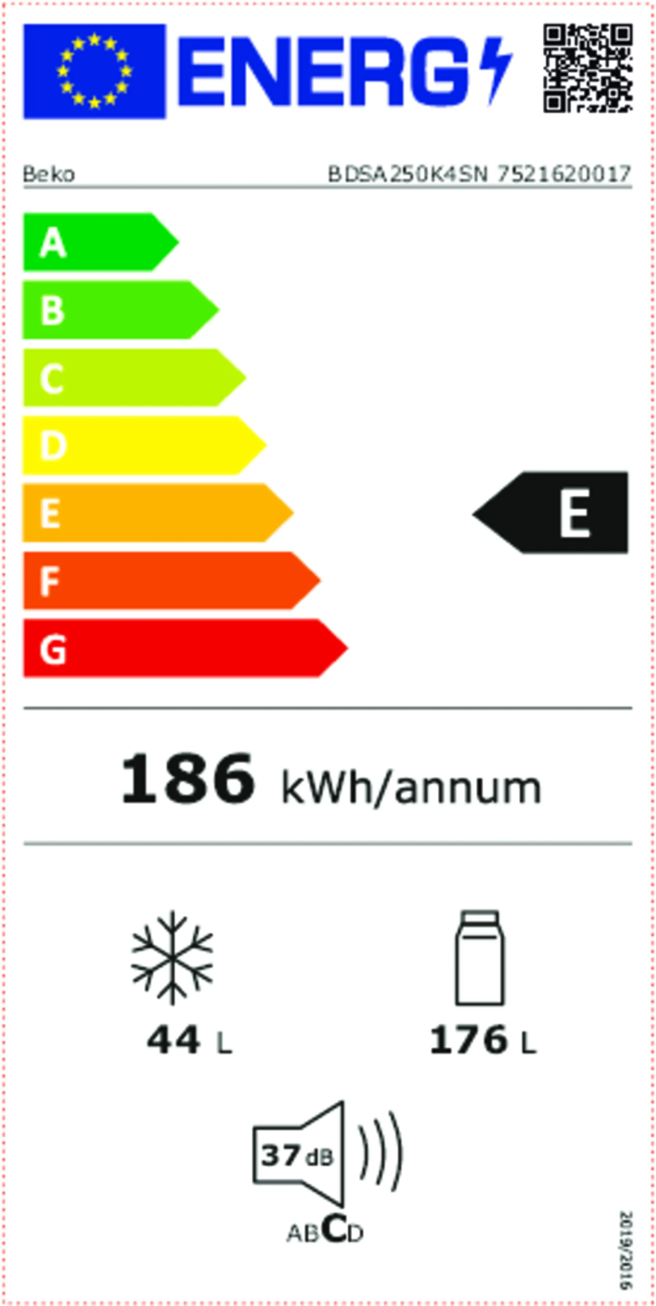 Combi frigo congélateur encastrable BDSA250K4SN