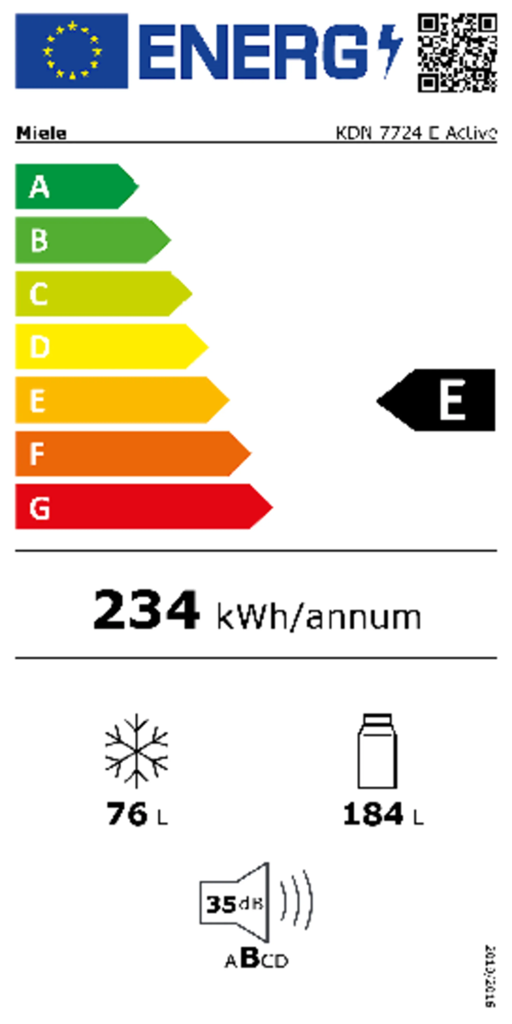 Combi frigo congélateur encastrable KDN 7724 E Active