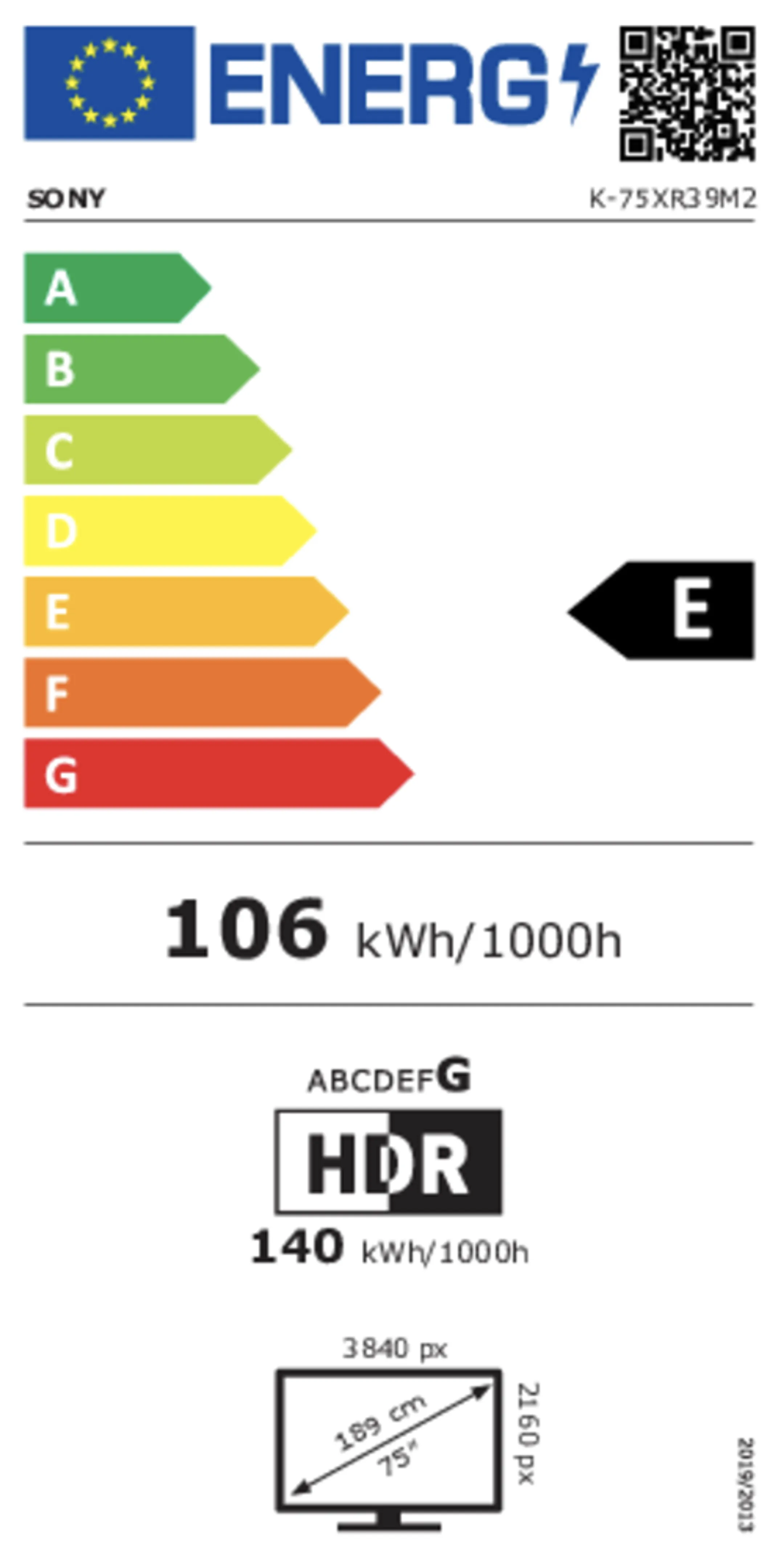 TV Mini LED 4K Bravia 3 K75XR39M2PB.CEI 75 inch